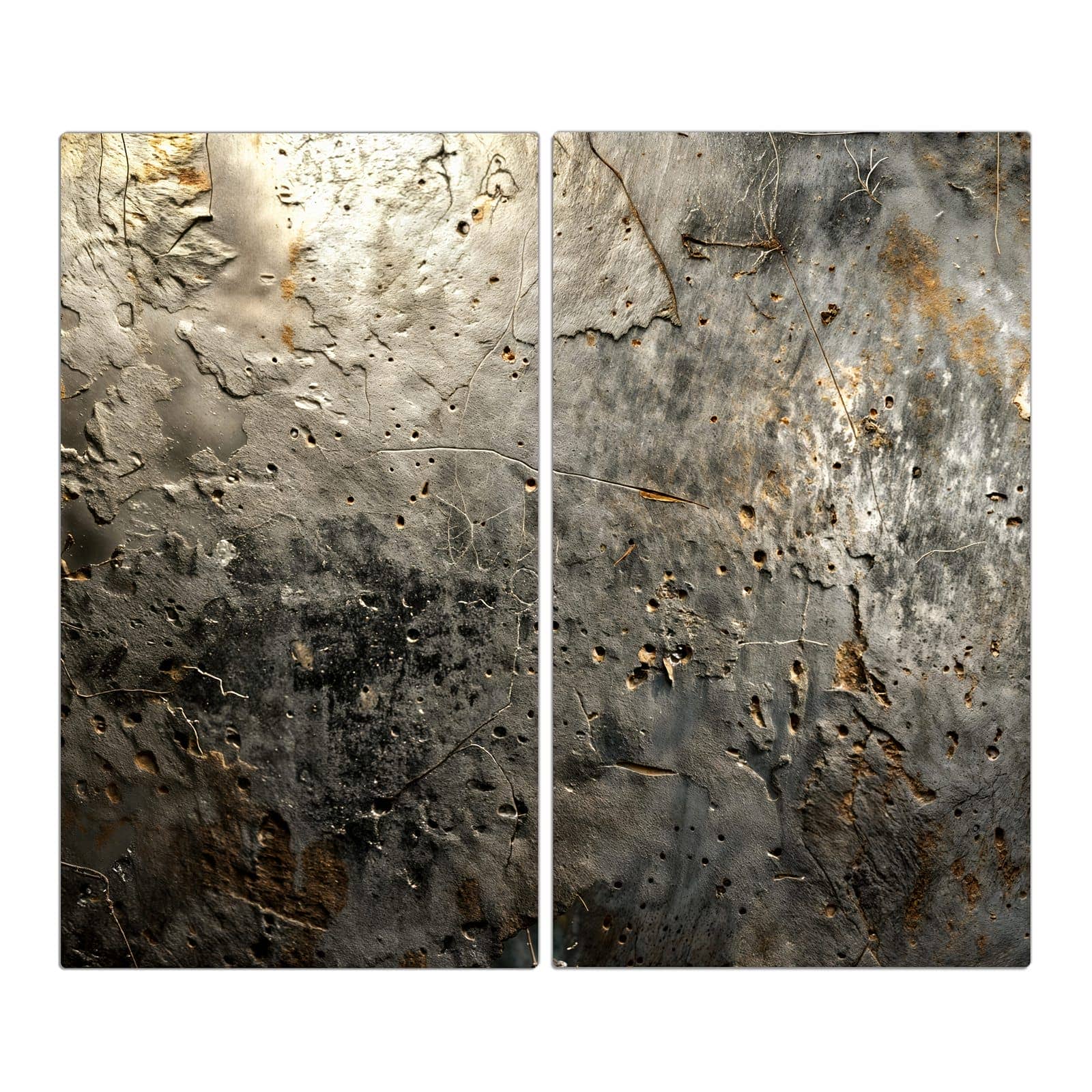 2-teilige Abdeckplatten für Ceranfeld mit Abstrakte Oberfläche-Motiv in der Frontansicht #grösse_2-Teilig (60x52cm)