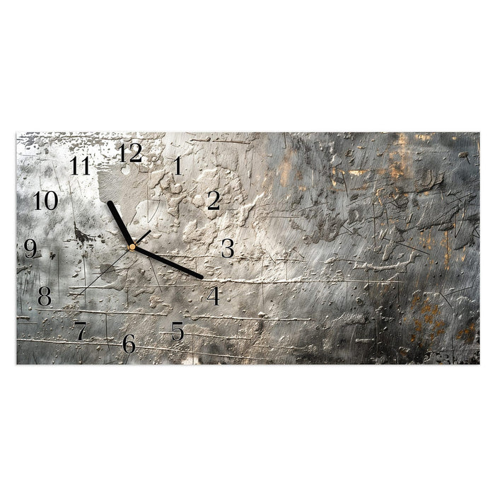 Wanduhr Texturierte Oberfläche aus Glas – Querformat 60 × 30 cm mit Ziffernblatt Klassisch