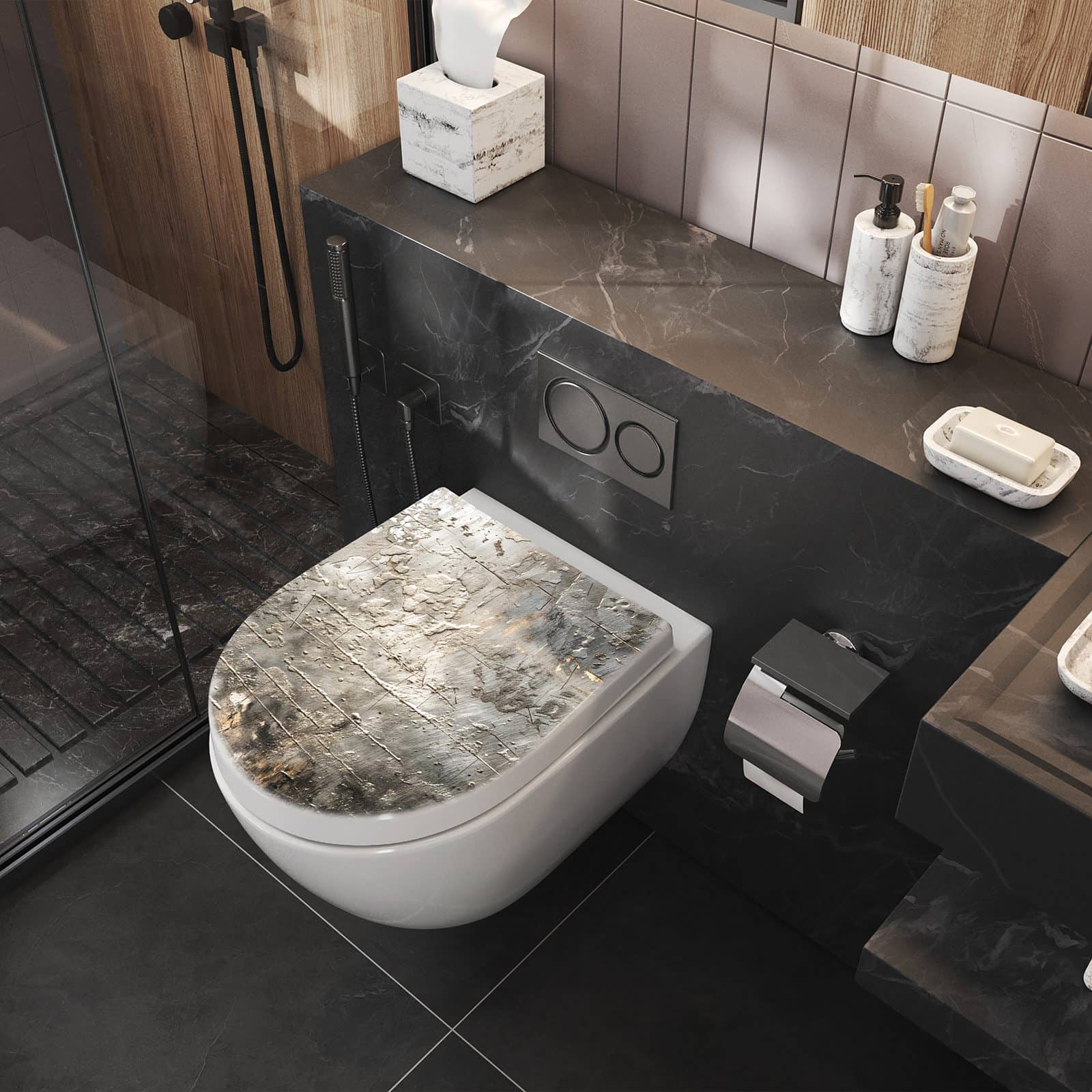 WC-Sitz mit Absenkautomatik Texturierte Oberfläche