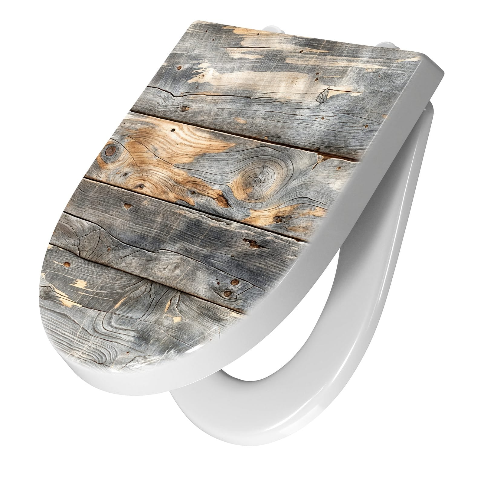 WC-Sitz mit Absenkautomatik Vintage Holzplanken