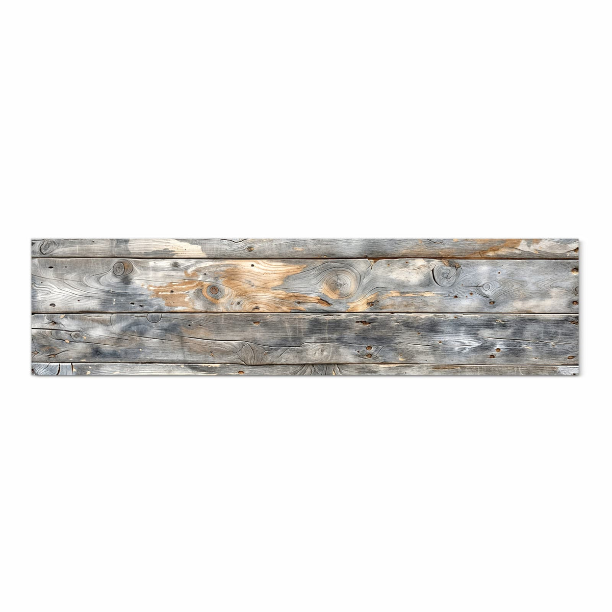 Abwaschbarer Küchenläufer mit Motiv Vintage Holzplanken in Frontansicht für Ordnung