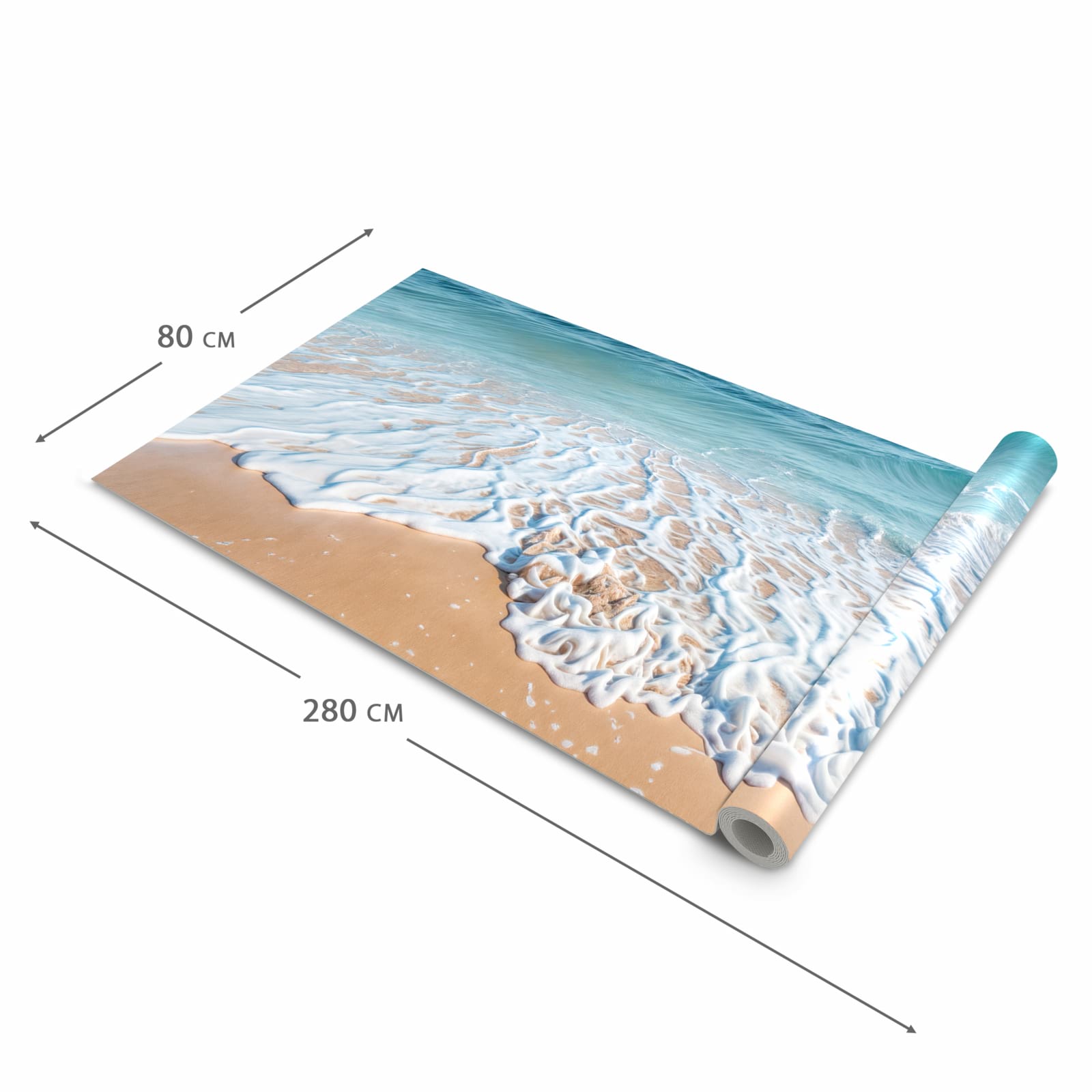 Pflegeleichter Küchenläufer mit Motiv Tropischer Strand in der Grösse 60x150 cm