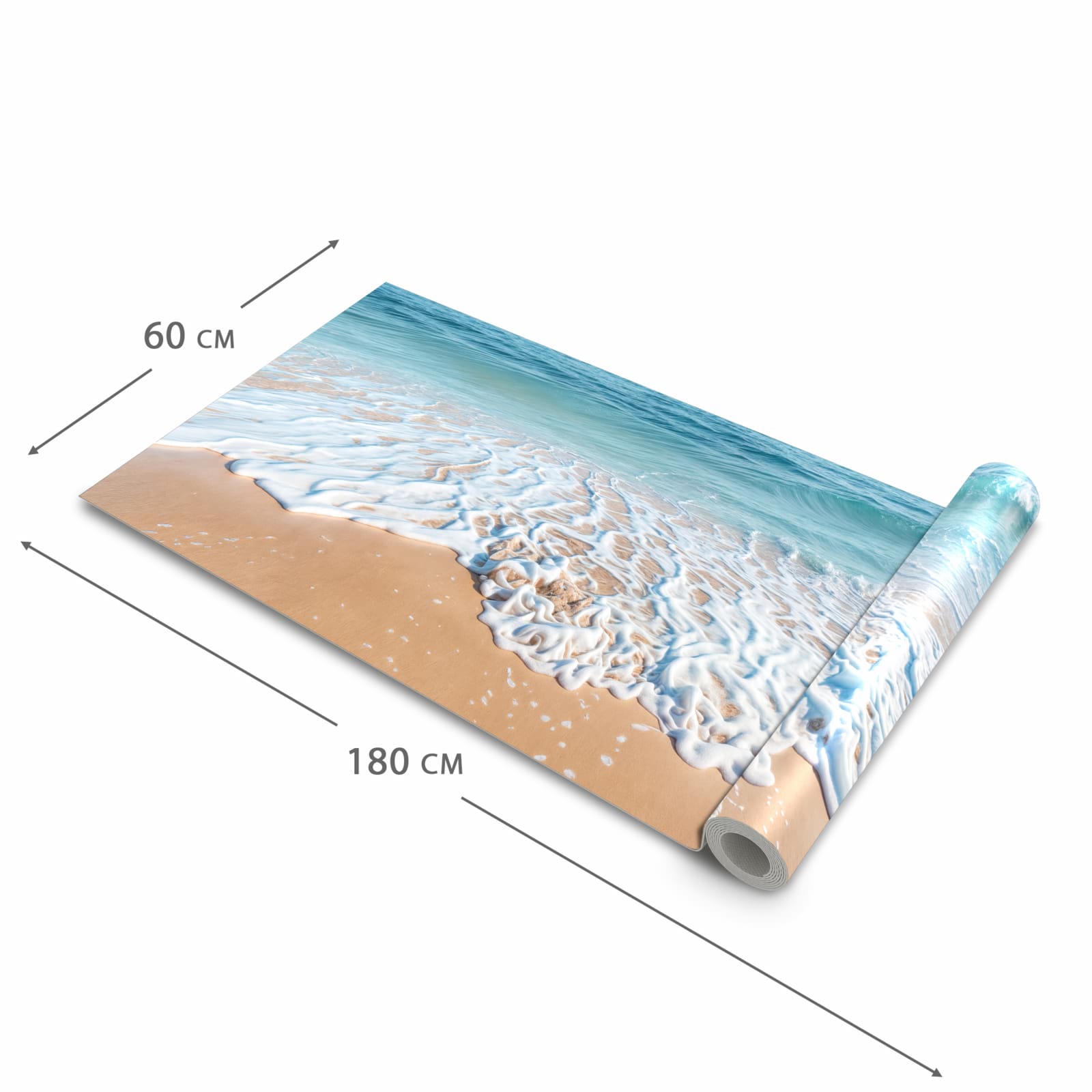 Schmutzabweisender Läufer für die Küche mit Motiv Tropischer Strand in der Grösse 60x120 cm