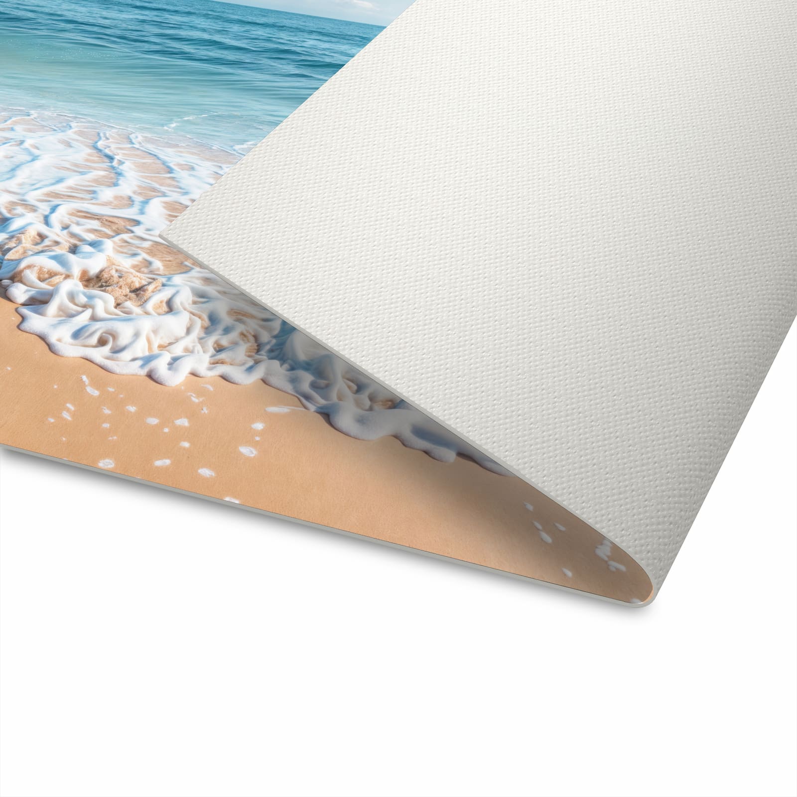 Strapazierfähiger rutschfester Küchenteppich mit Motiv Tropischer Strand in Unterseite