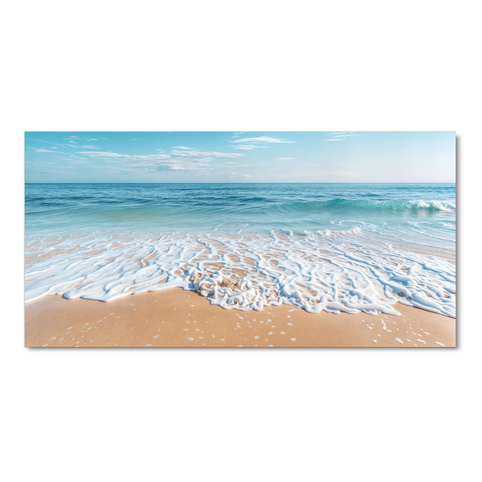 Formstabiler rutschfester Küchenteppich mit Motiv Tropischer Strand in Frontansicht