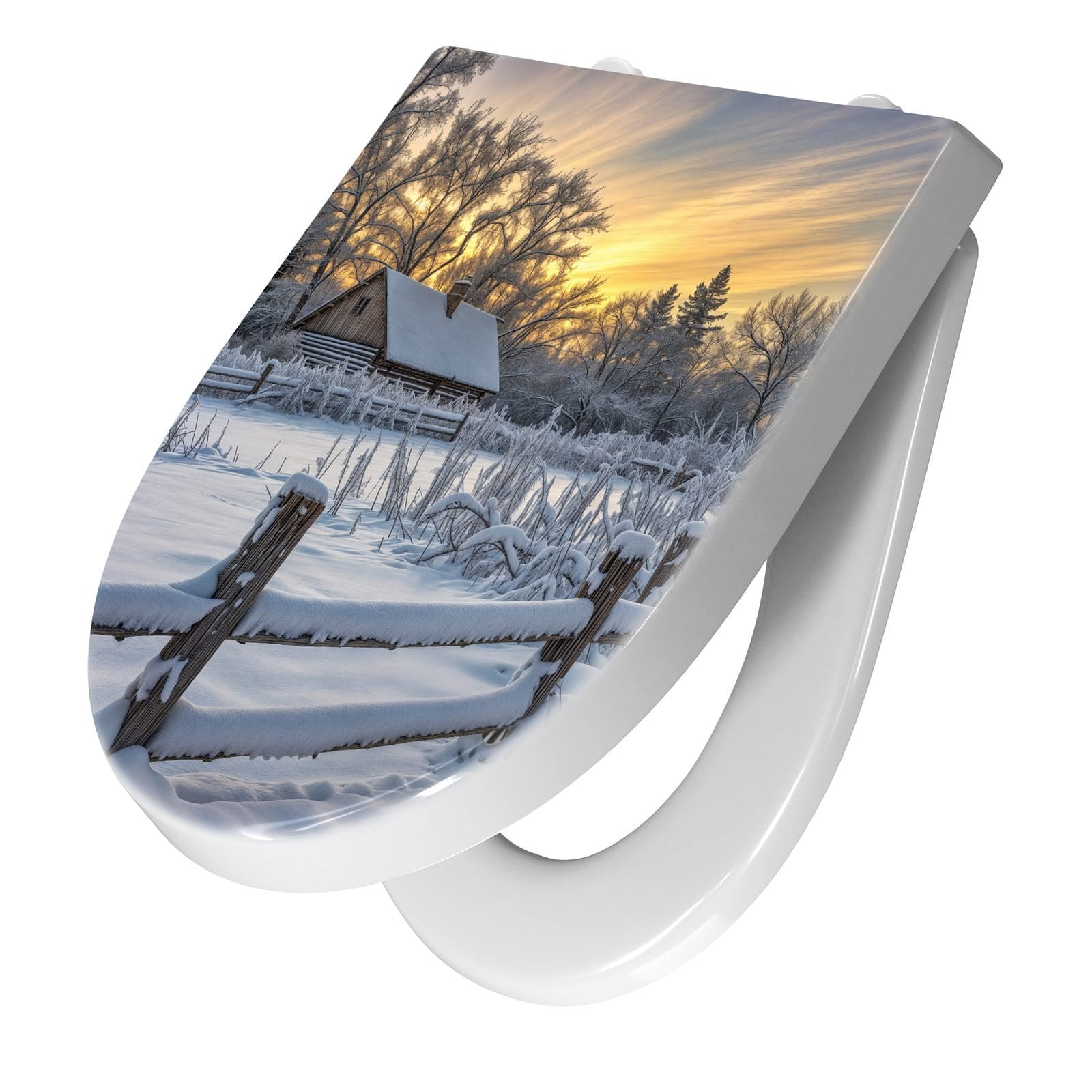 WC-Sitz mit Absenkautomatik Verschneites Landhaus