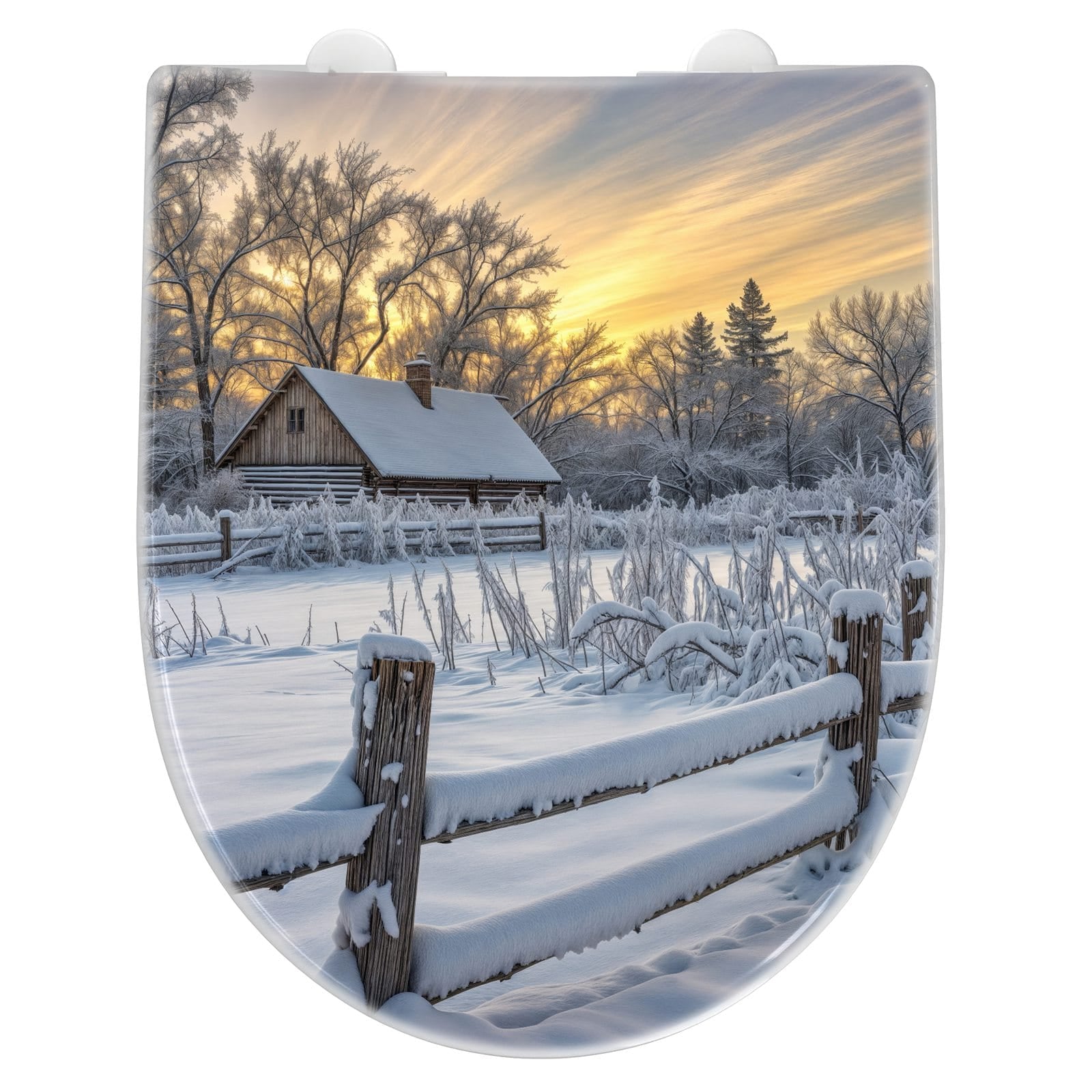 WC-Sitz mit Absenkautomatik Verschneites Landhaus