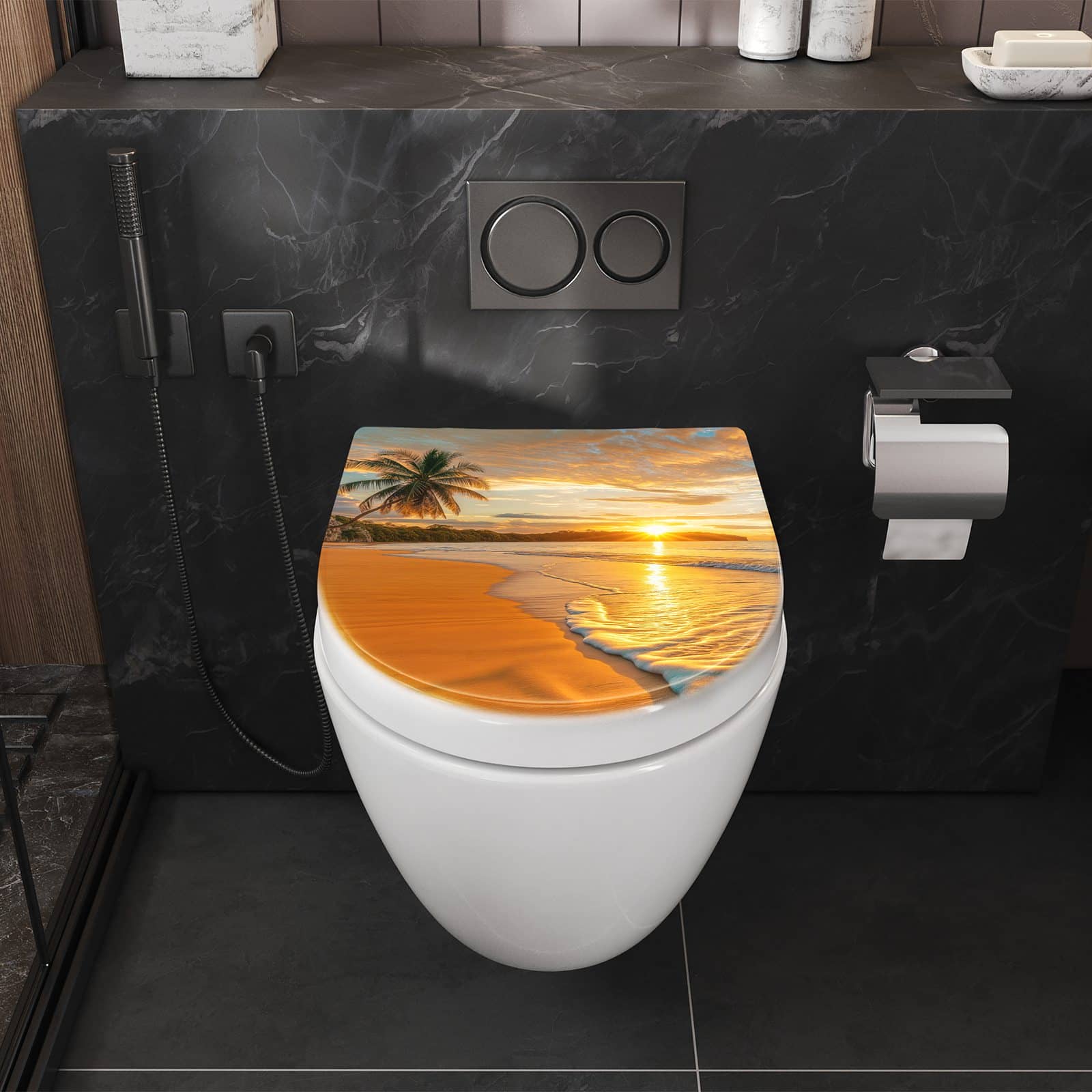 WC-Sitz mit Absenkautomatik Strand von Sonnenuntergang
