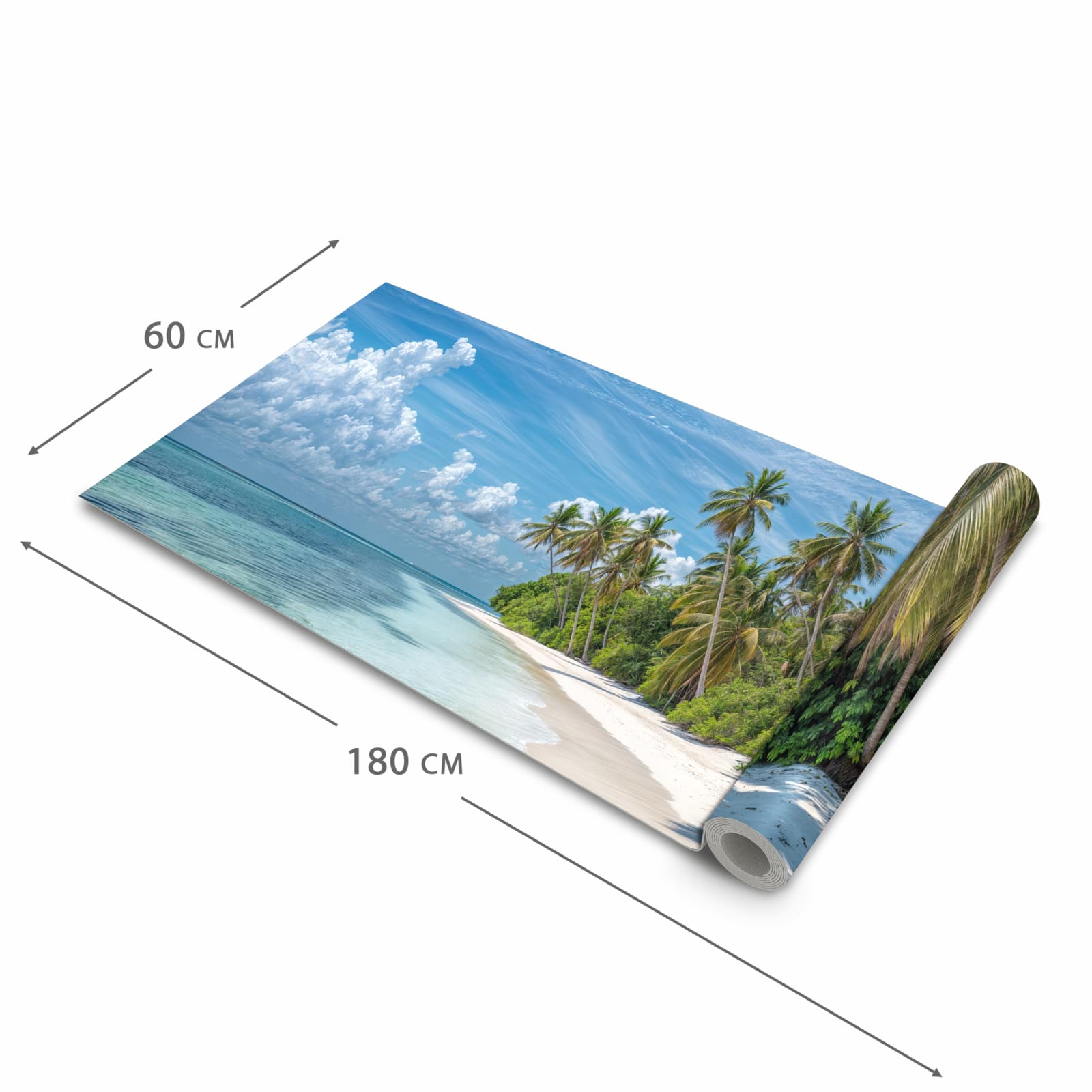 Küchenteppich mit Motiv Strand von Tropischer in der Grösse 60x270 cm für sichere Aufbewahrung