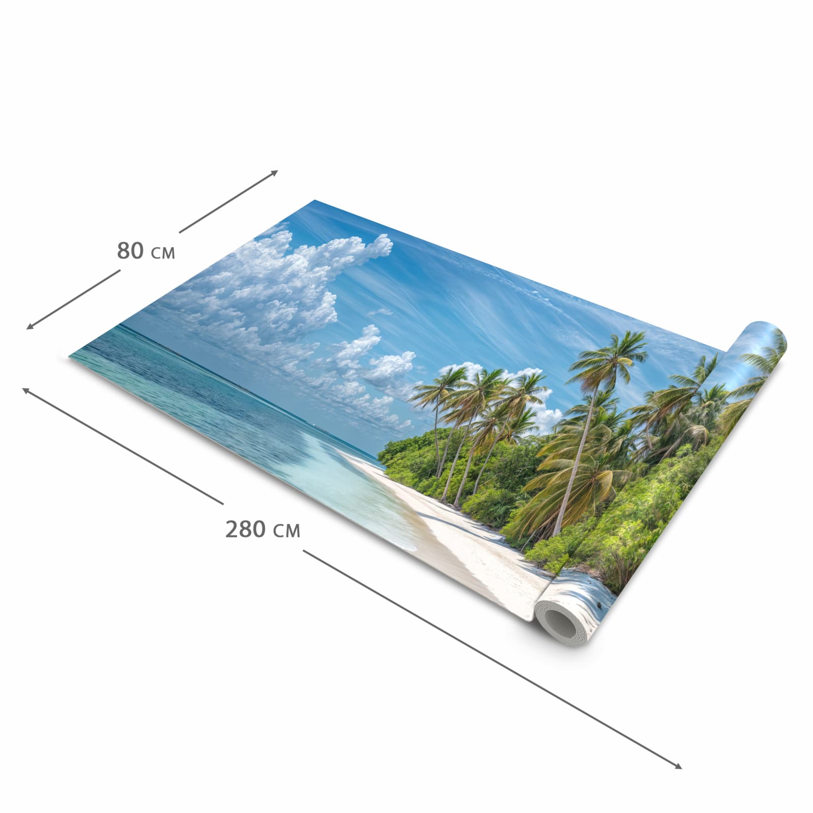 Fleckenresistenter Küchenläufer mit Motiv Strand von Tropischer in der Grösse 60x270 cm