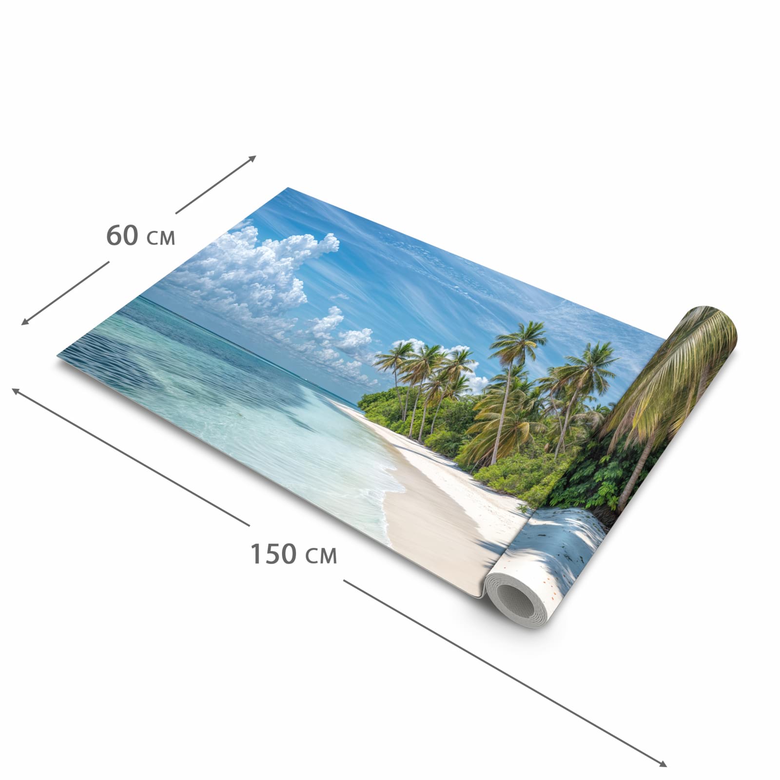 Formstabiler Küchenteppich mit Motiv Strand von Tropischer in der Grösse 60x270 cm