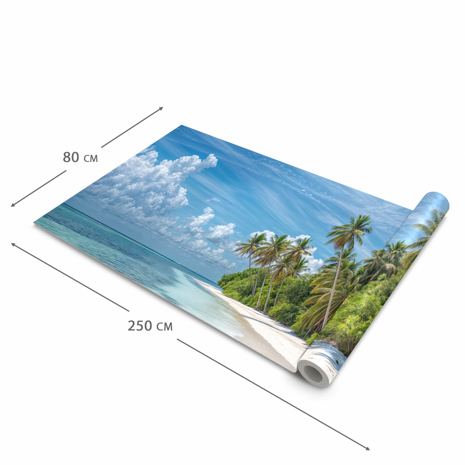 Wasserabweisender Küchenläufer mit Motiv Strand von Tropischer in der Größe 60x270 cm