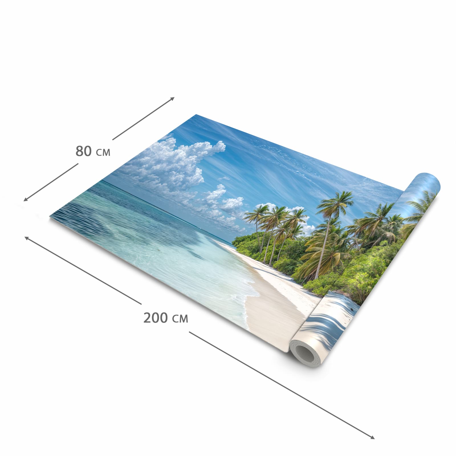 Komfortabler Läufer Küche mit Motiv Strand von Tropischer in der Grösse 60x270 cm