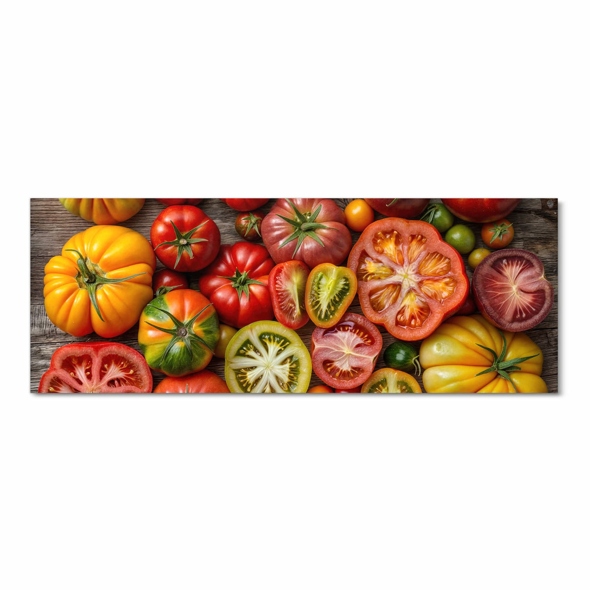 Langlebiger waschbarer Küchenteppich mit Motiv Verschiedene Tomaten in Frontansicht
