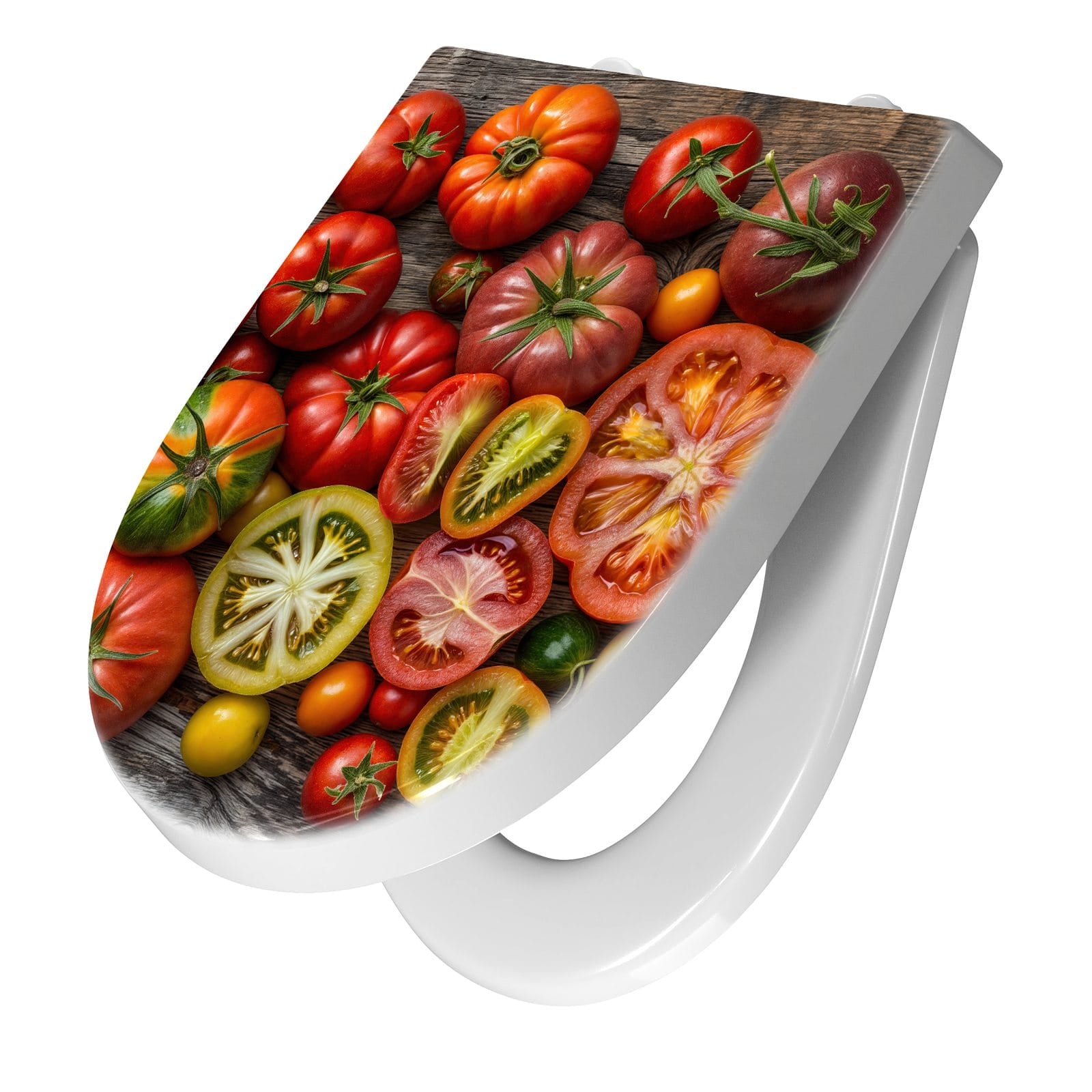 WC-Sitz mit Absenkautomatik Verschiedene Tomaten