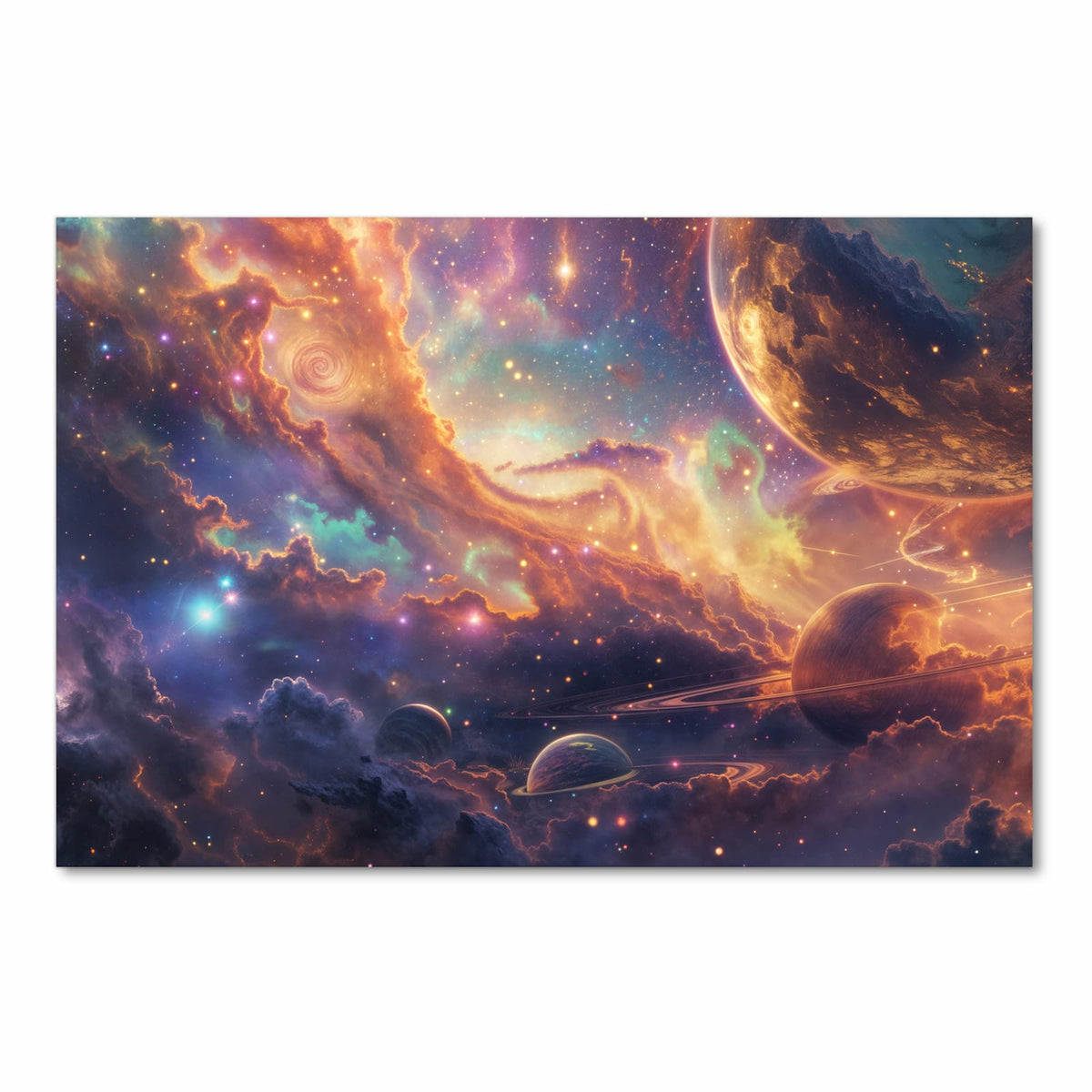 Pflegeleichter Küchenläufer mit Motiv Galaxie Fantasy in Frontansicht