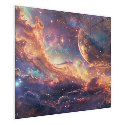 Magnettafel mit dem Motiv Ringplaneten in Gold