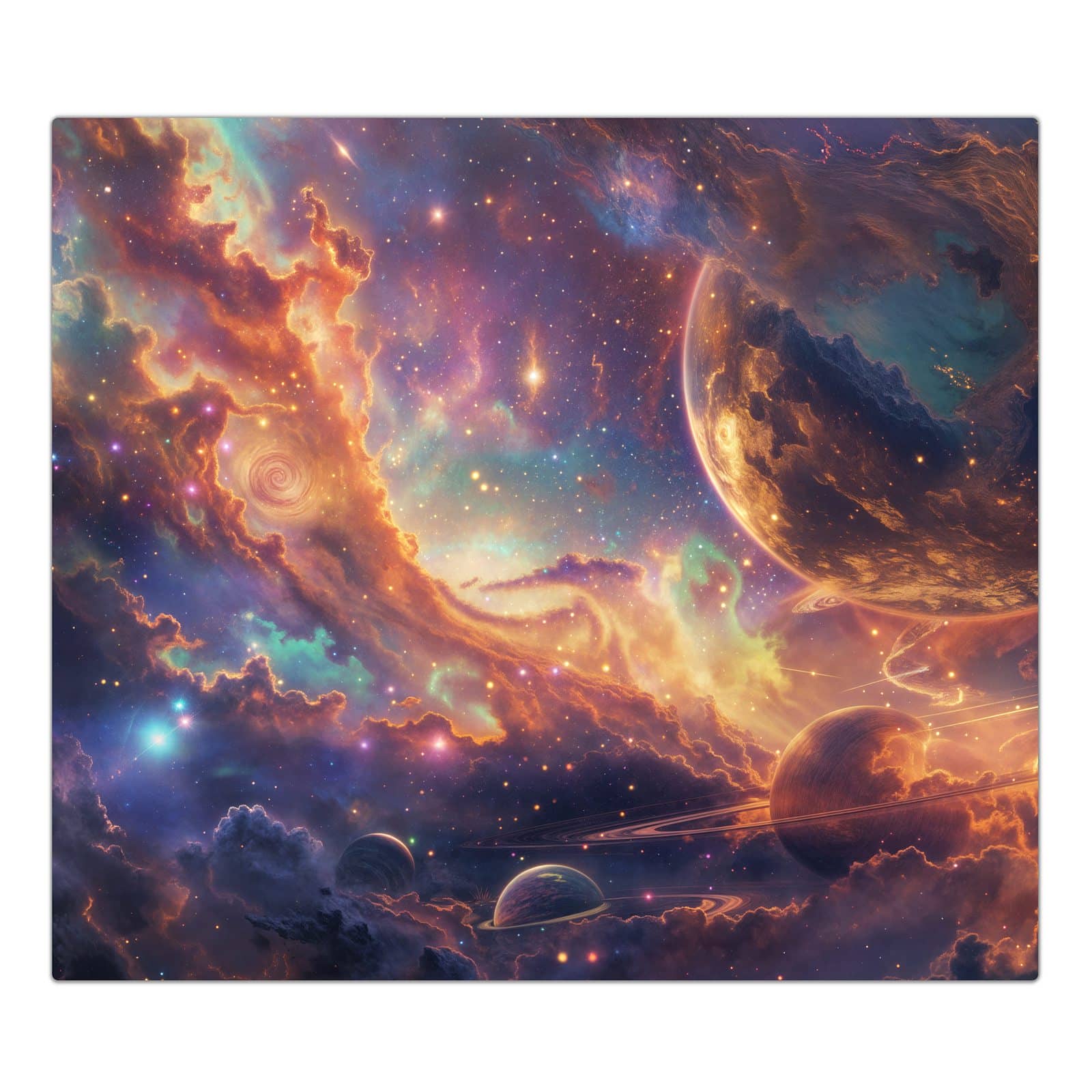 1-teilige Herdabdeckplatten für Ceranfeld mit Galaxie Fantasy-Motiv in der Frontansicht #grösse_1-Teilig (60x52cm)