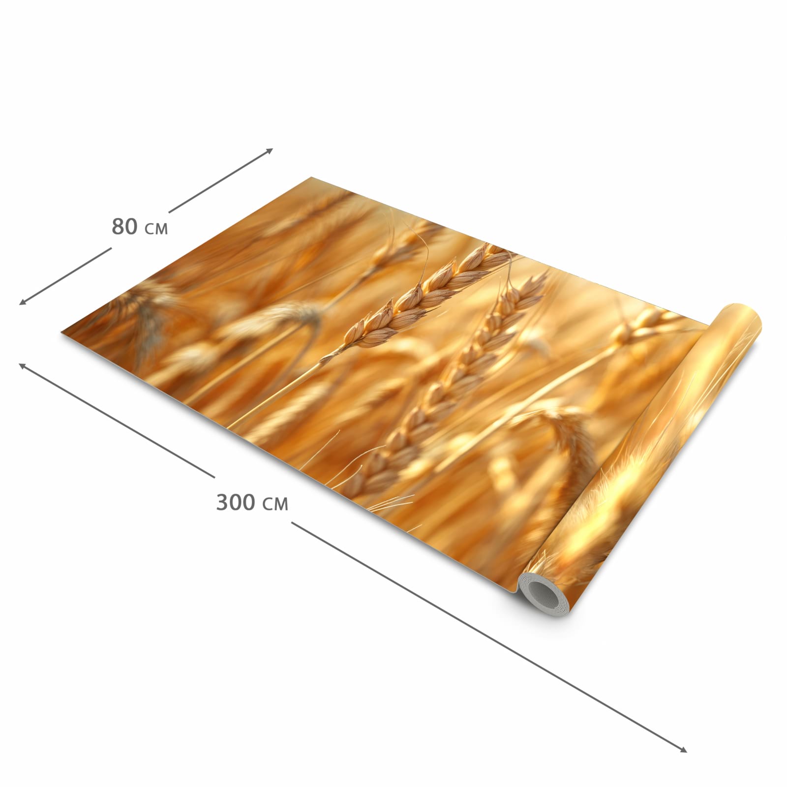 Geruchsneutraler langer Teppich Flur mit Motiv Sanfte Weizenfeld in der Grösse 80x300 cm