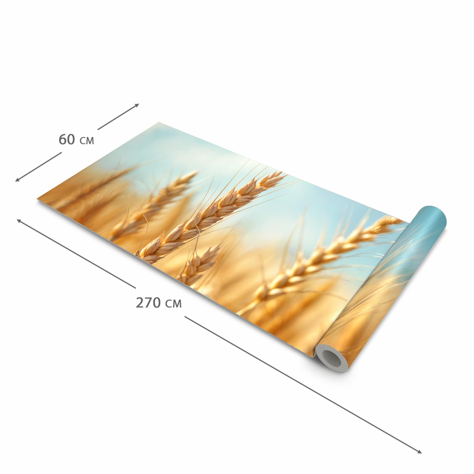 Abriebfester waschbarer Teppich Küche mit Motiv Sanfte Weizenfeld in der Grösse 80x300 cm