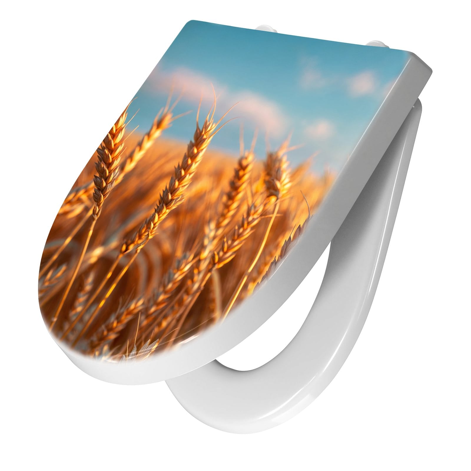 WC-Sitz mit Absenkautomatik Weizenfeld Sonnenuntergang