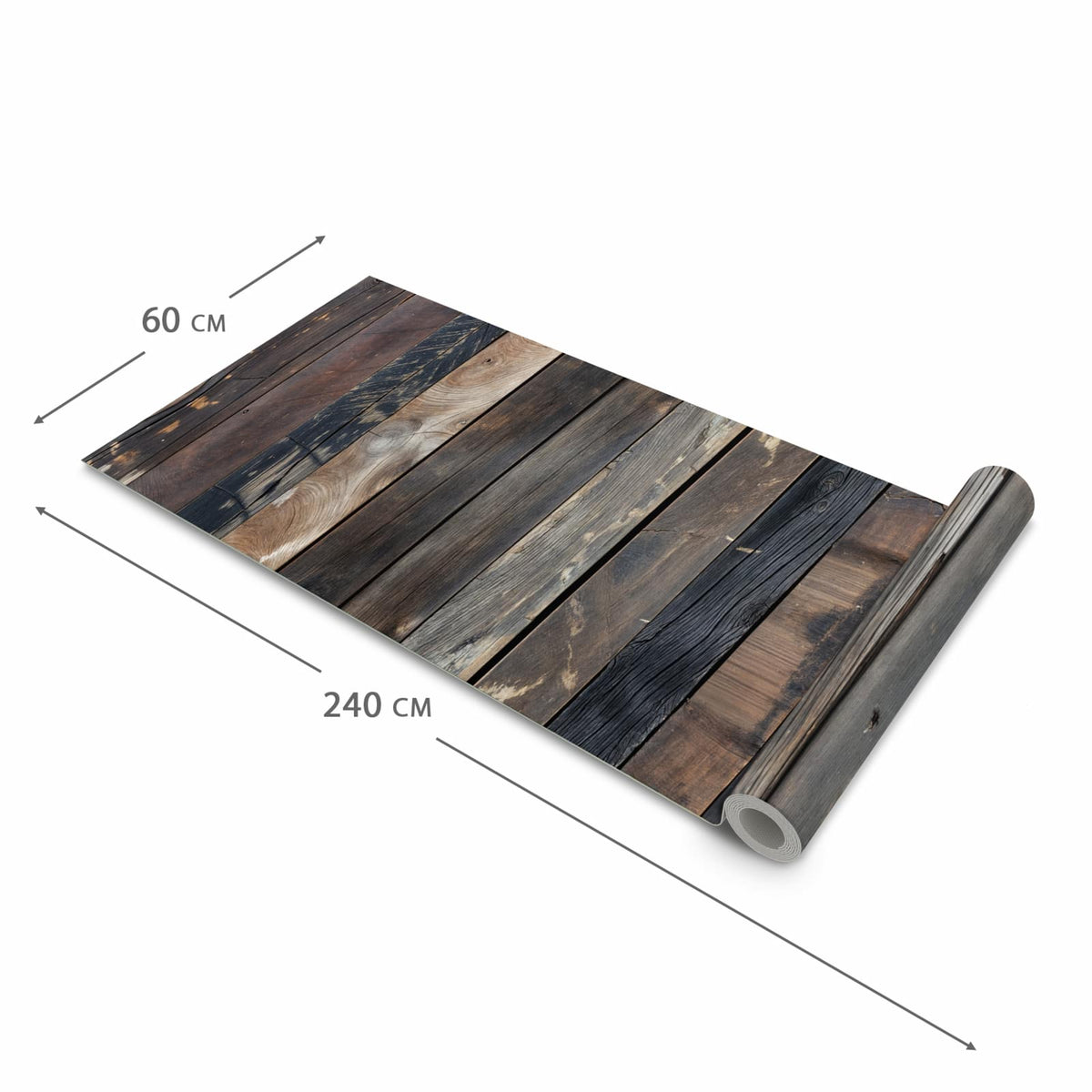 UV-beständiger Küchenläufer mit Motiv Rustikale Holzplanken in der Grösse 80x280 cm