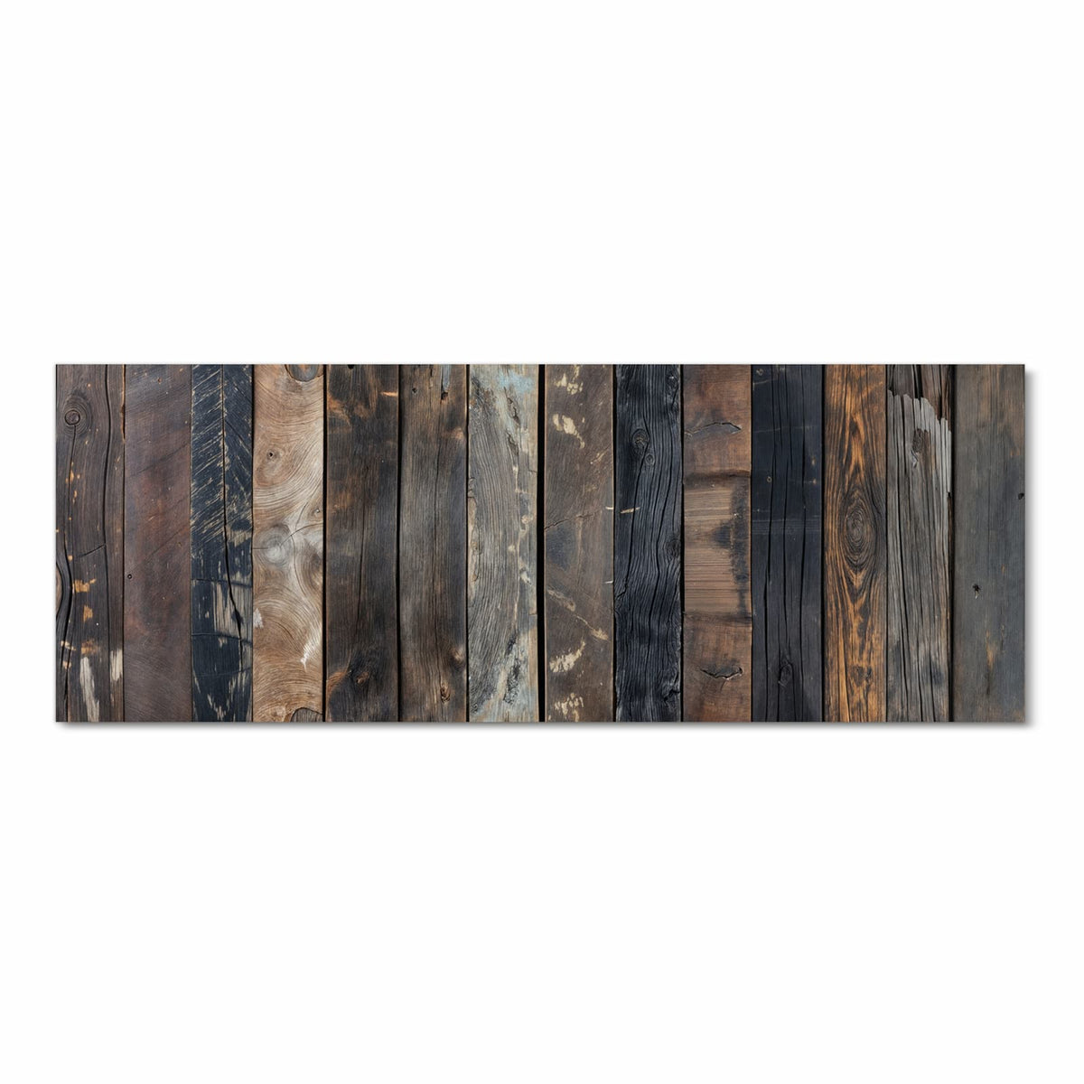 Waschbarer rutschfester Küchenteppich mit Motiv Rustikale Holzplanken in Frontansicht