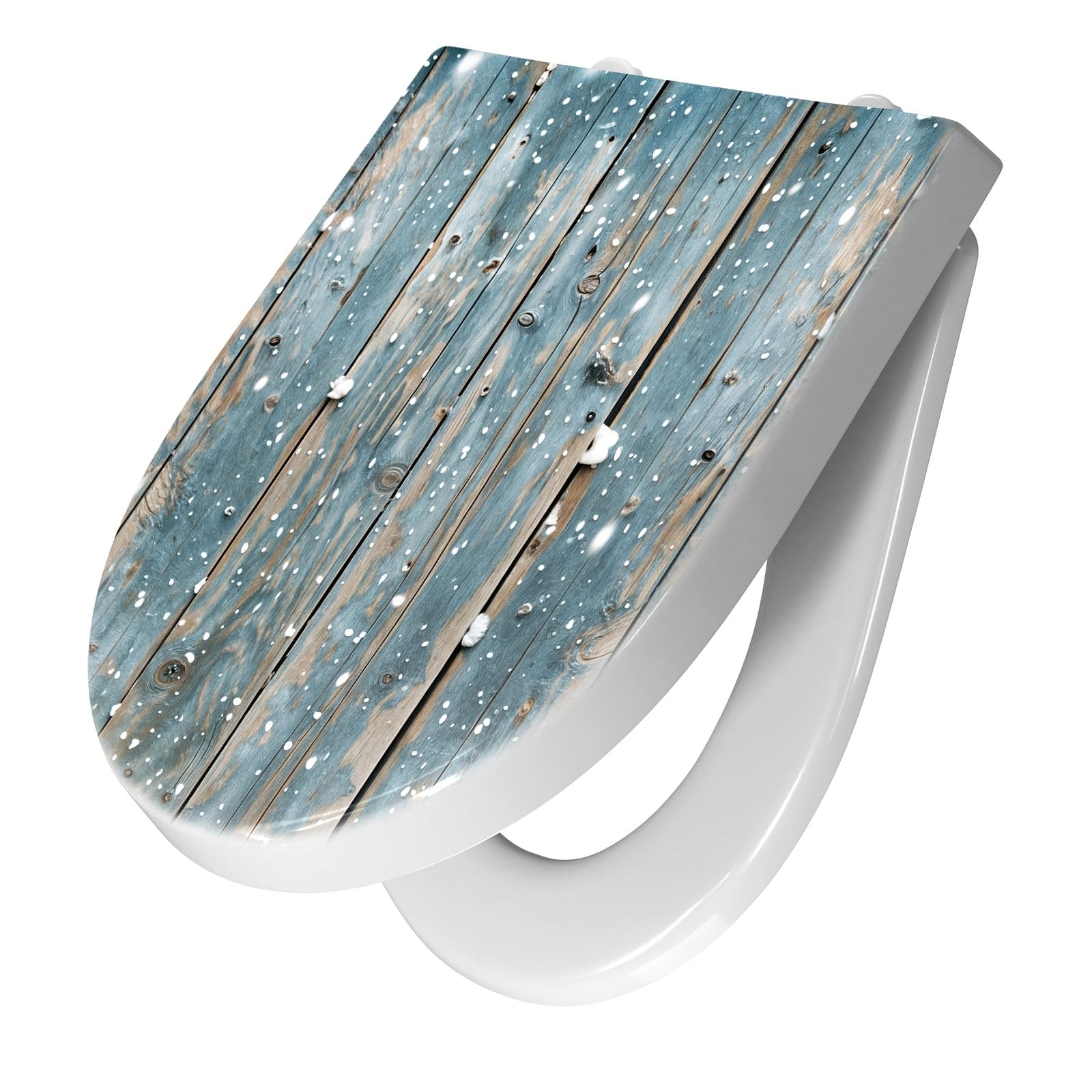 WC-Sitz mit Absenkautomatik Holz mit Schnee