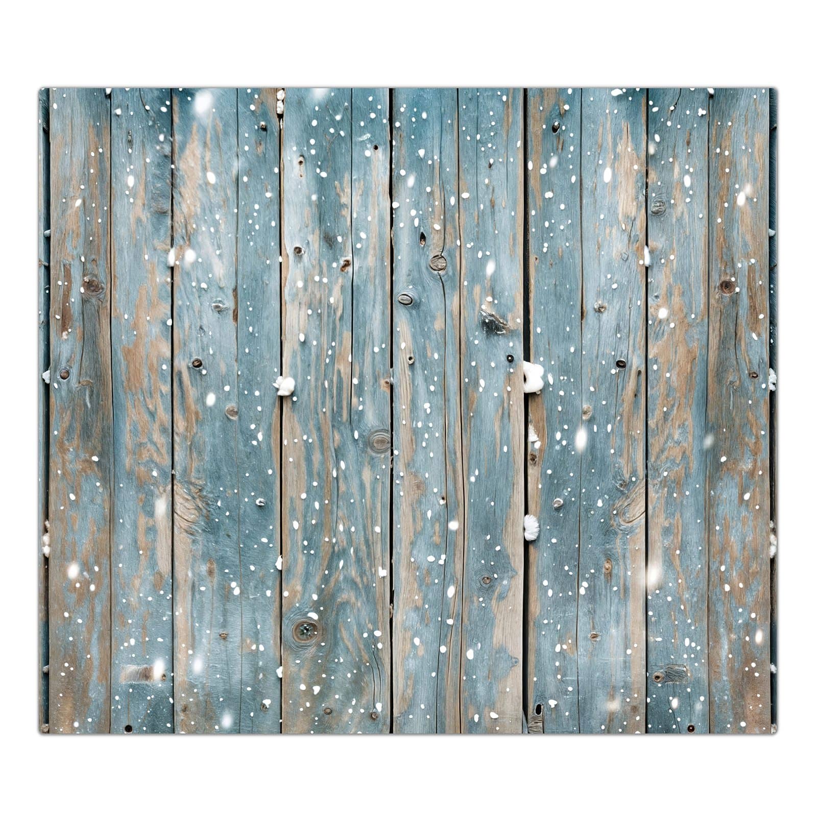 1-teilige Abdeckplatten für Ceranfeld mit Holz mit Schnee-Motiv in der Frontansicht #grösse_1-Teilig (60x52cm)