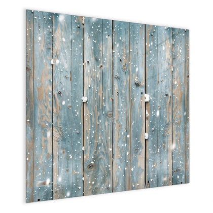 Magnettafel mit dem Motiv Schneeflocken auf Holz