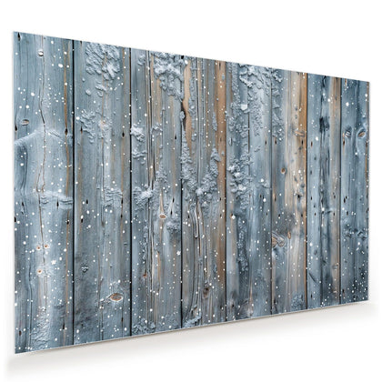 Wandbild mit dem Motiv Winterliche Holzlatten