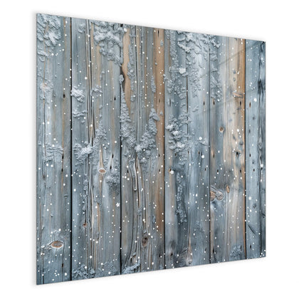 Magnettafel mit dem Motiv Winterliche Holzlatten