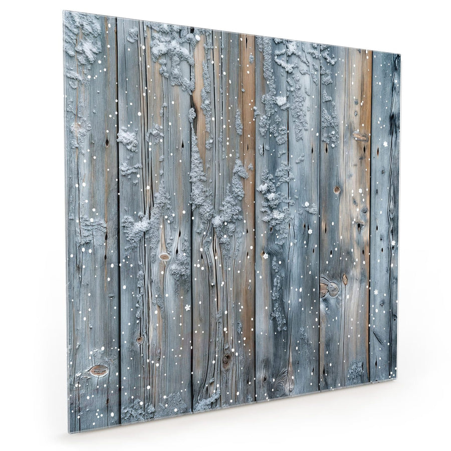 Maße Küchenrückwand Winterliche Holzlatten aus Glas