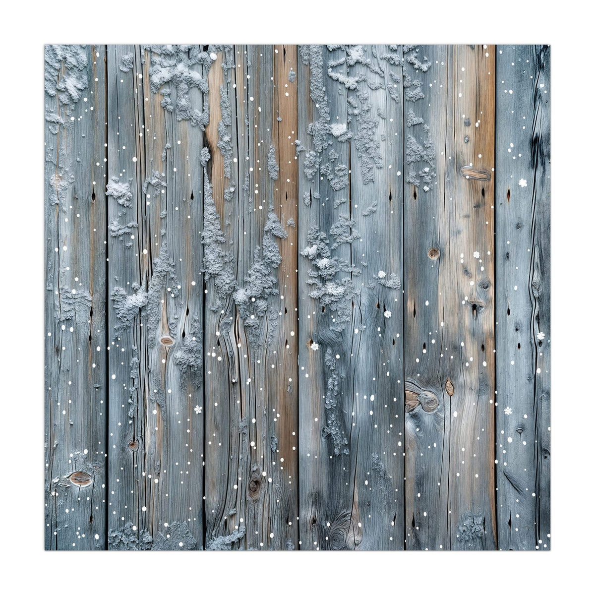 Küchenrückwand aus Glas Winterliche Holzlatten im quadratischen Format, Motiv bildfüllend von vorn