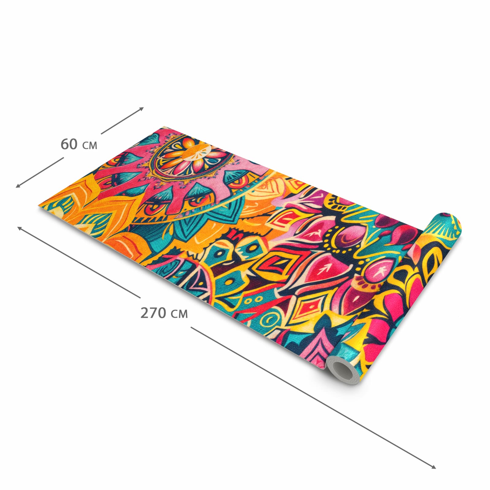 Feuchtigkeitsresistenter Küchenteppich mit Motiv Mandala Design in der Grösse 80x200 cm