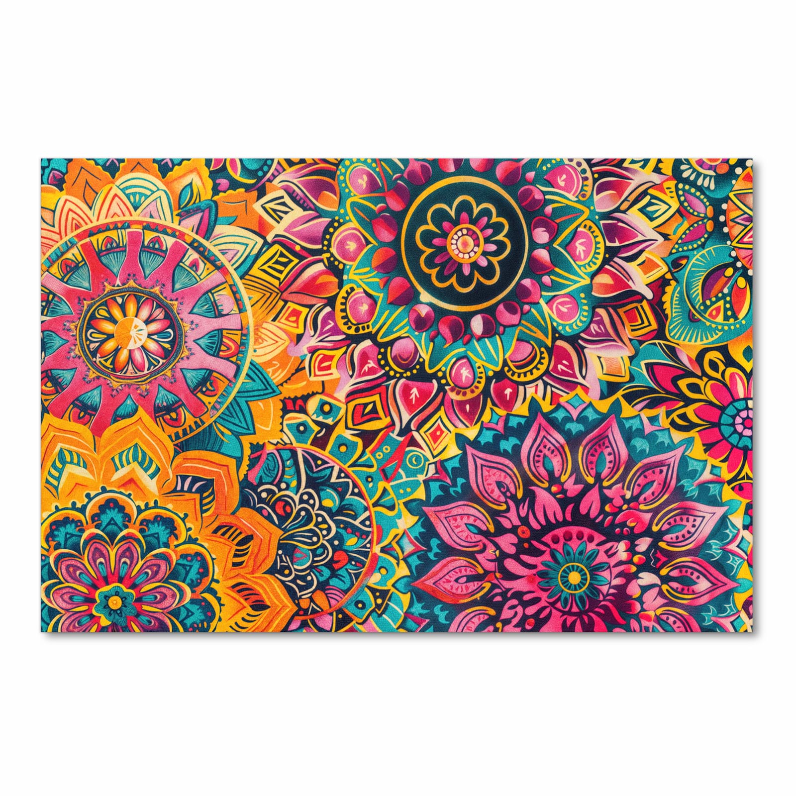 Langlebiger Küchenläufer mit Motiv Mandala Design in Frontansicht