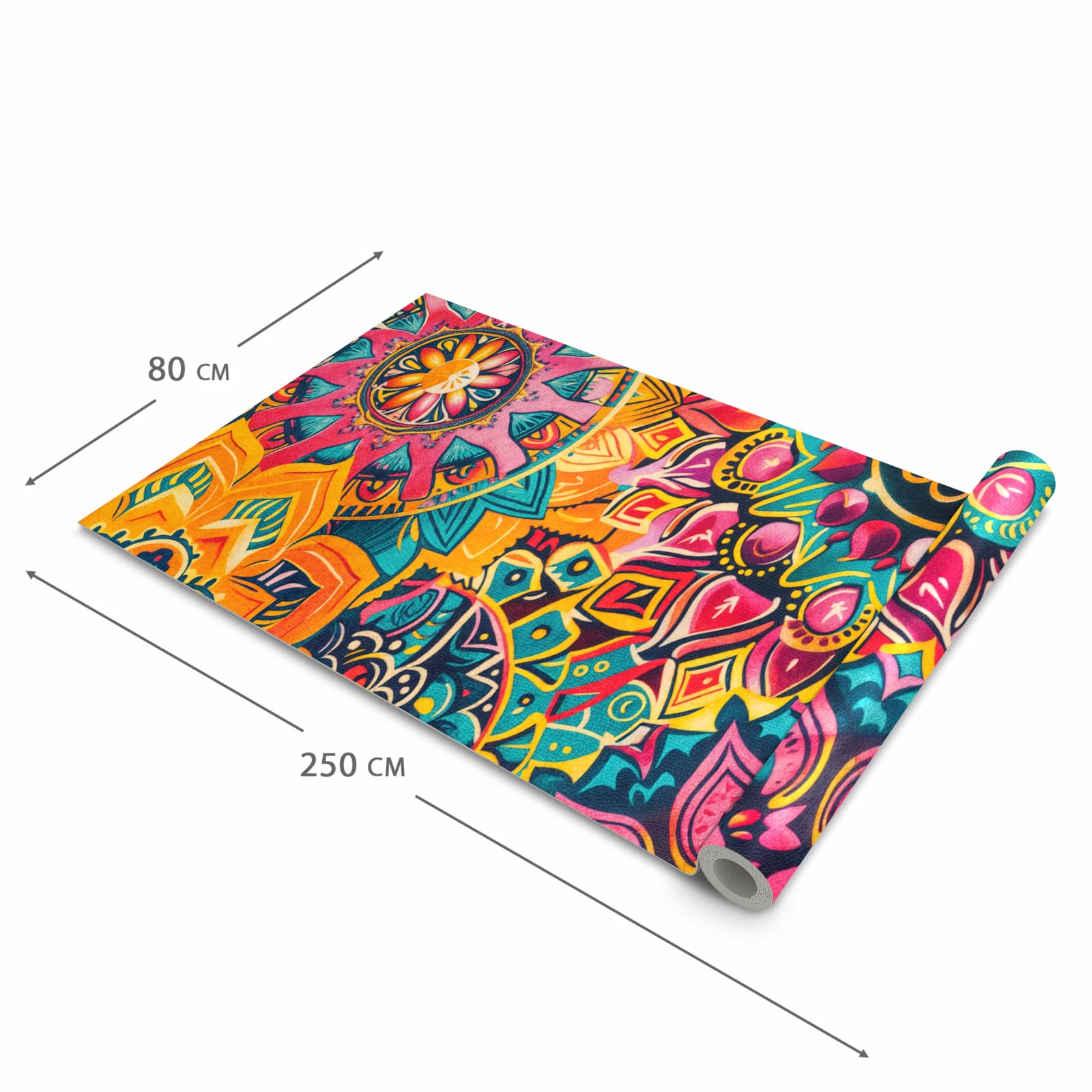 Farbbeständiger Küchenteppich mit Motiv Mandala Design in der Grösse 80x250 cm