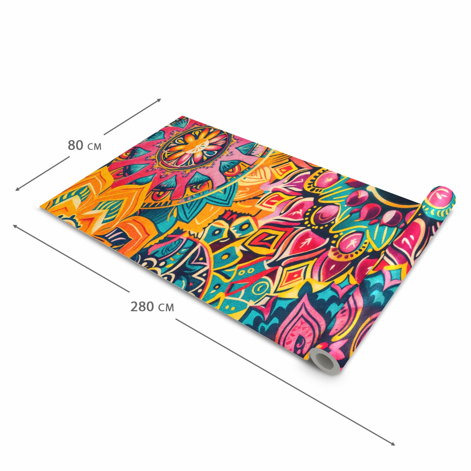 Formstabiler Küchenteppich mit Motiv Mandala Design in der Grösse 80x250 cm
