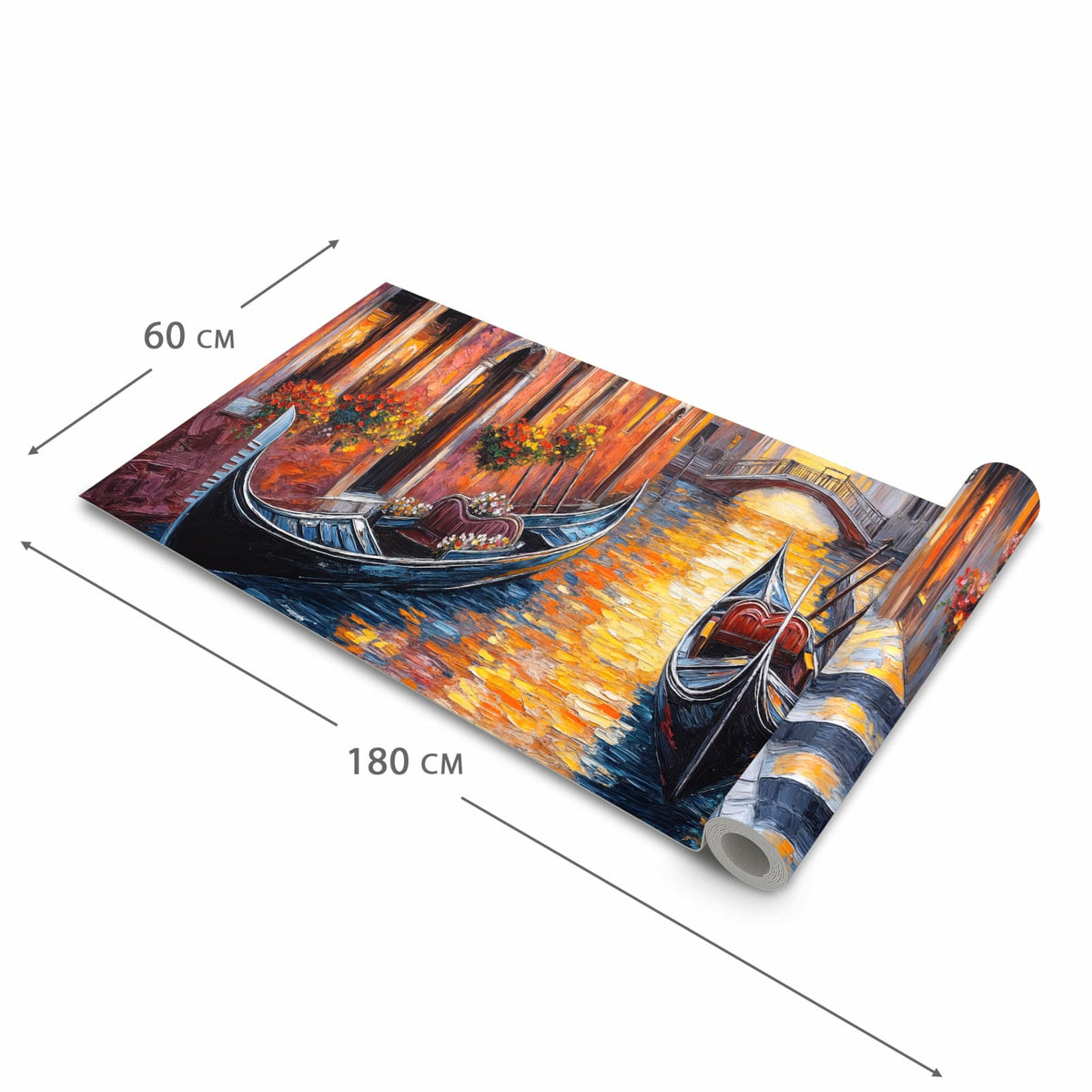 Fleckenresistenter Küchenläufer mit Motiv Romantische Stadtansicht in der Grösse 80x200 cm