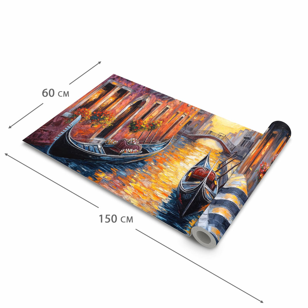 Wasserabweisender Küchenteppich mit Motiv Romantische Stadtansicht in der Größe 80x200 cm