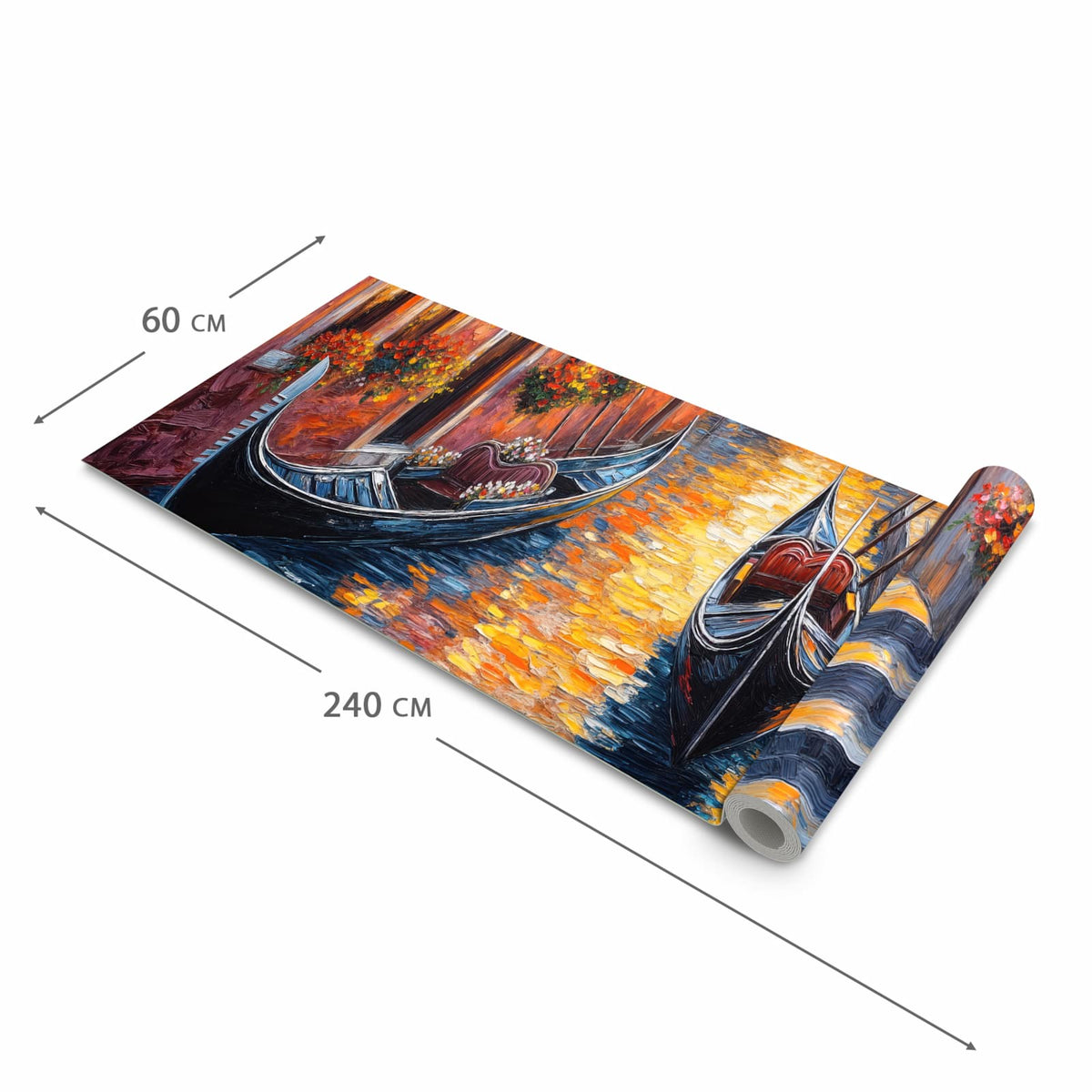 Schmutzabweisender Küchenläufer mit Motiv Romantische Stadtansicht in der Grösse 80x200 cm