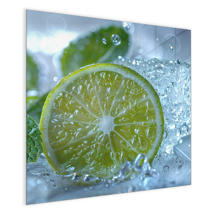 Magnettafel mit dem Motiv Limettenscheibe im Eis