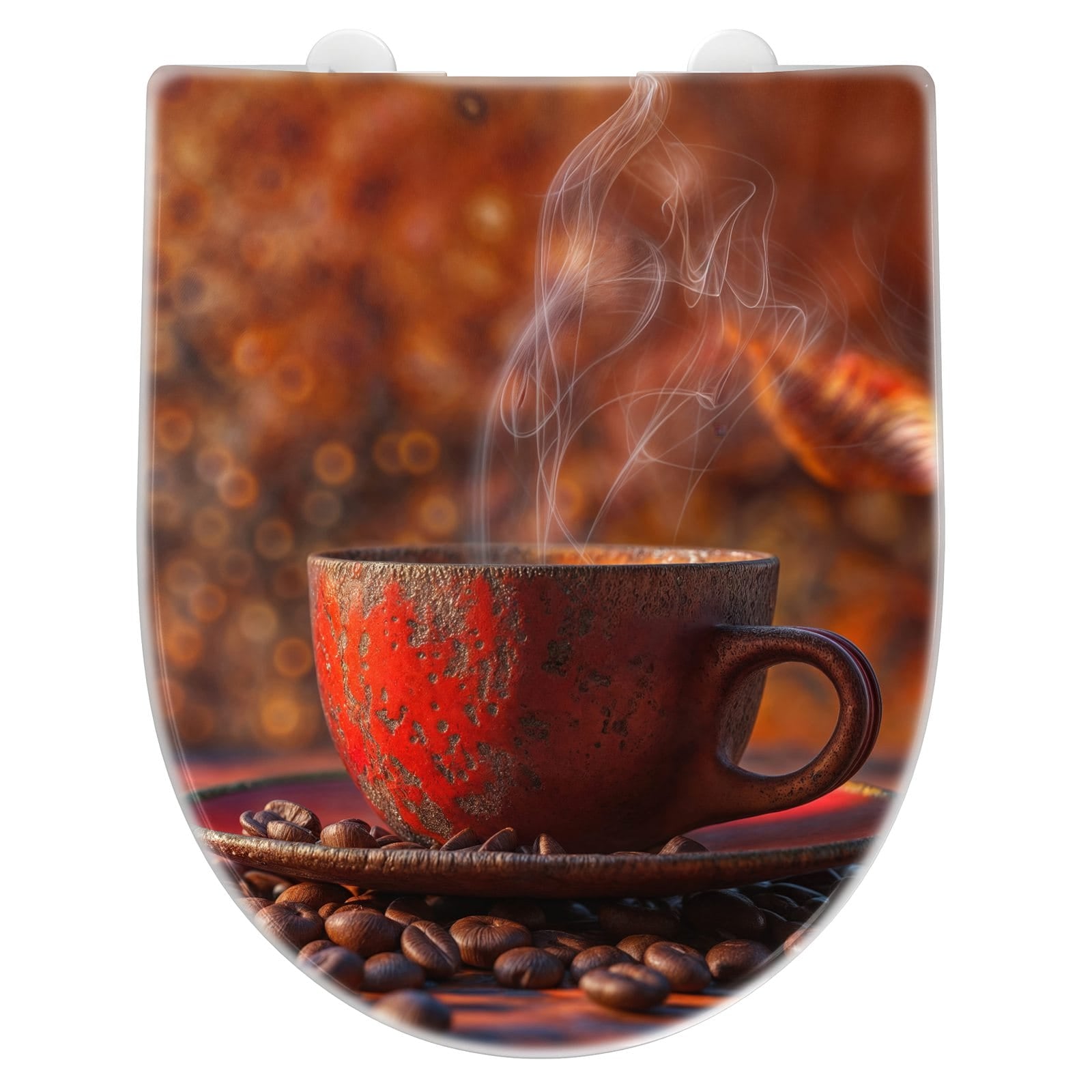 WC-Sitz mit Absenkautomatik Kaffeetasse im Herbst