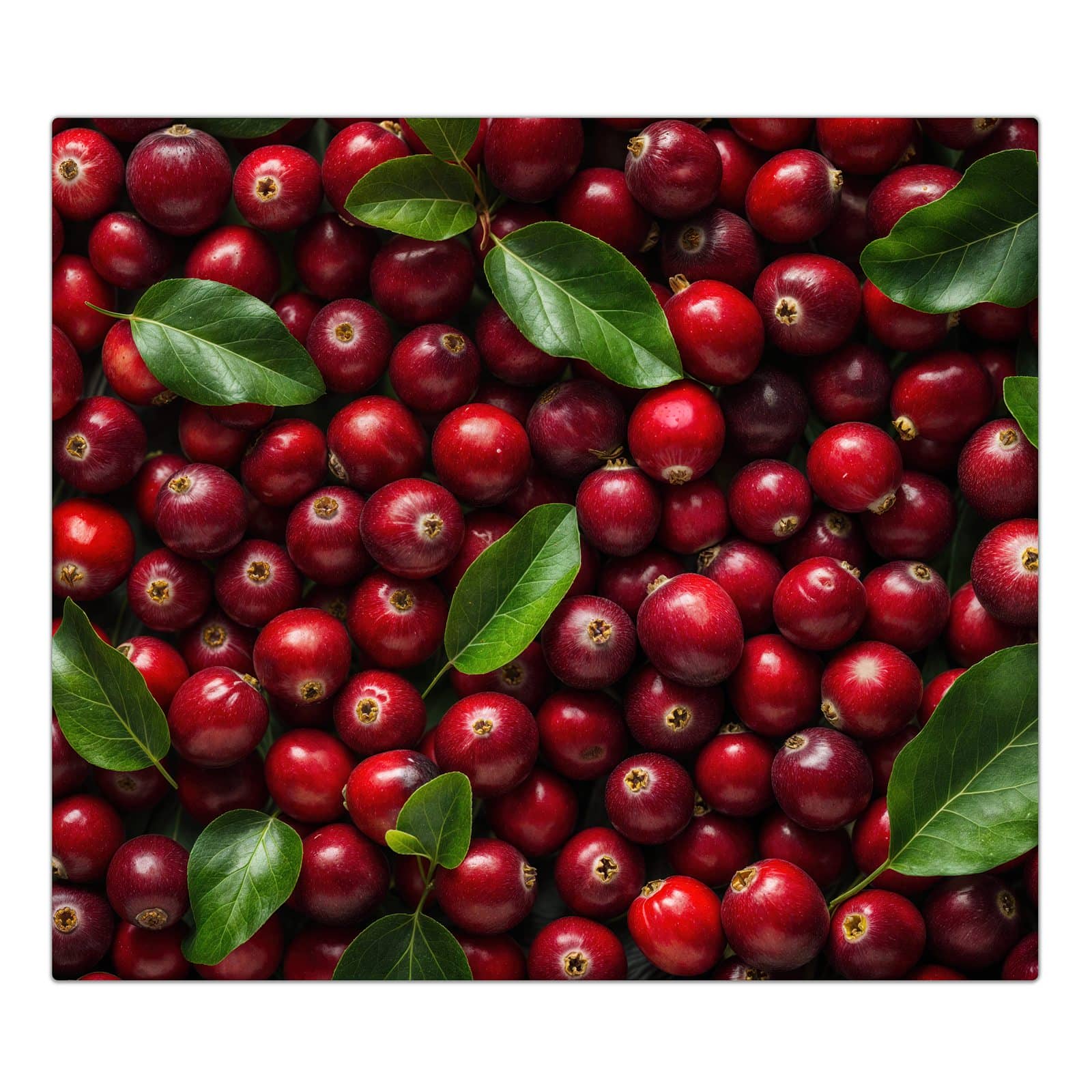 1-teilige Ceranfeld-Abdeckung mit Frische Preiselbeeren-Motiv in der Frontansicht #grösse_1-Teilig (60x52cm)