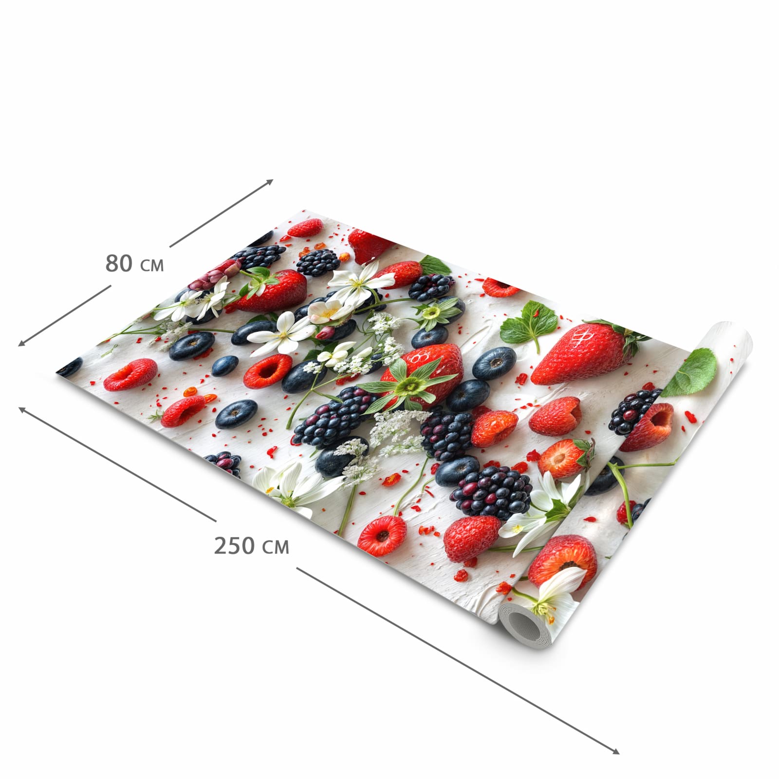 Wasserabweisender Küchenläufer mit Motiv Beeren von Bunte in der Größe 60x270 cm