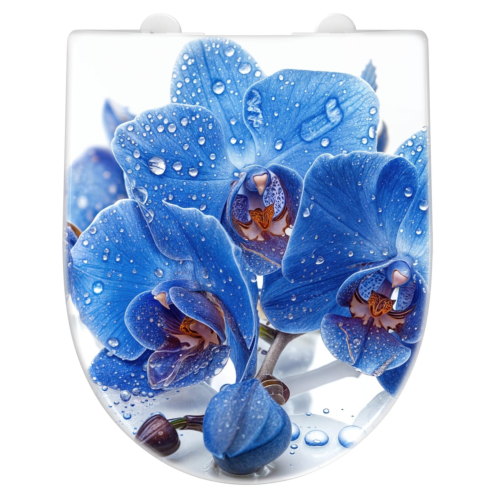 WC-Sitz mit Absenkautomatik Blaue Orchideen