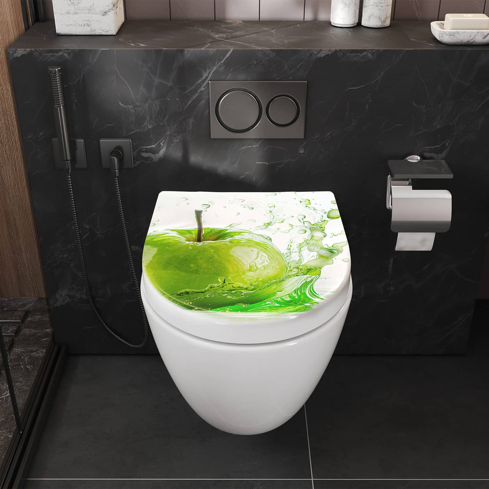 WC-Sitz mit Absenkautomatik Splash Apfel