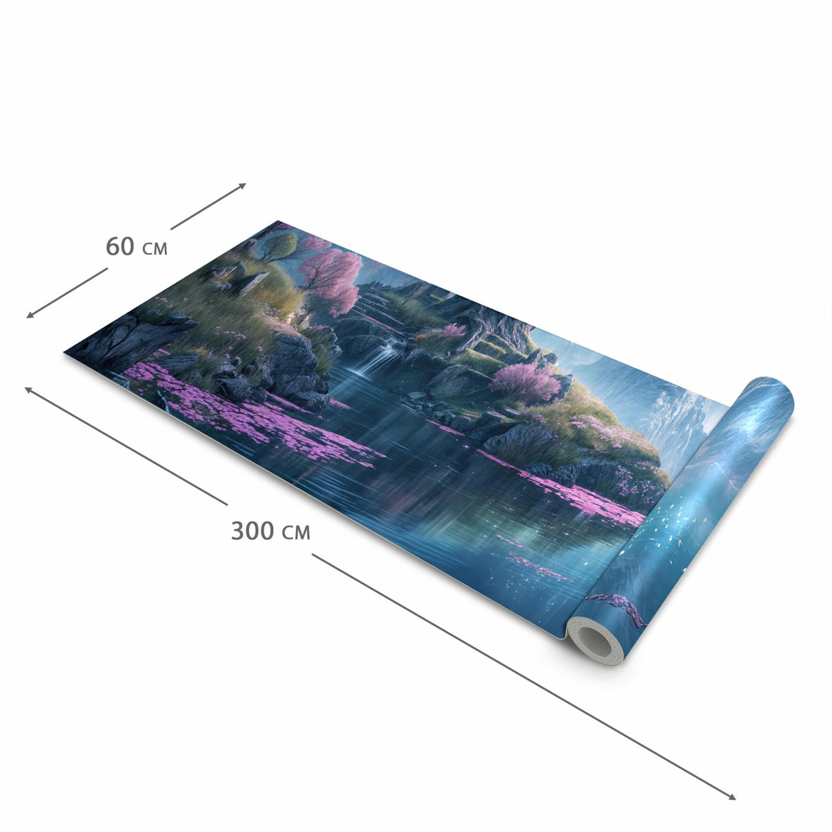 Fleckenresistenter Küchenläufer mit Motiv Zauberhafte Landschaft in der Grösse 60x180 cm