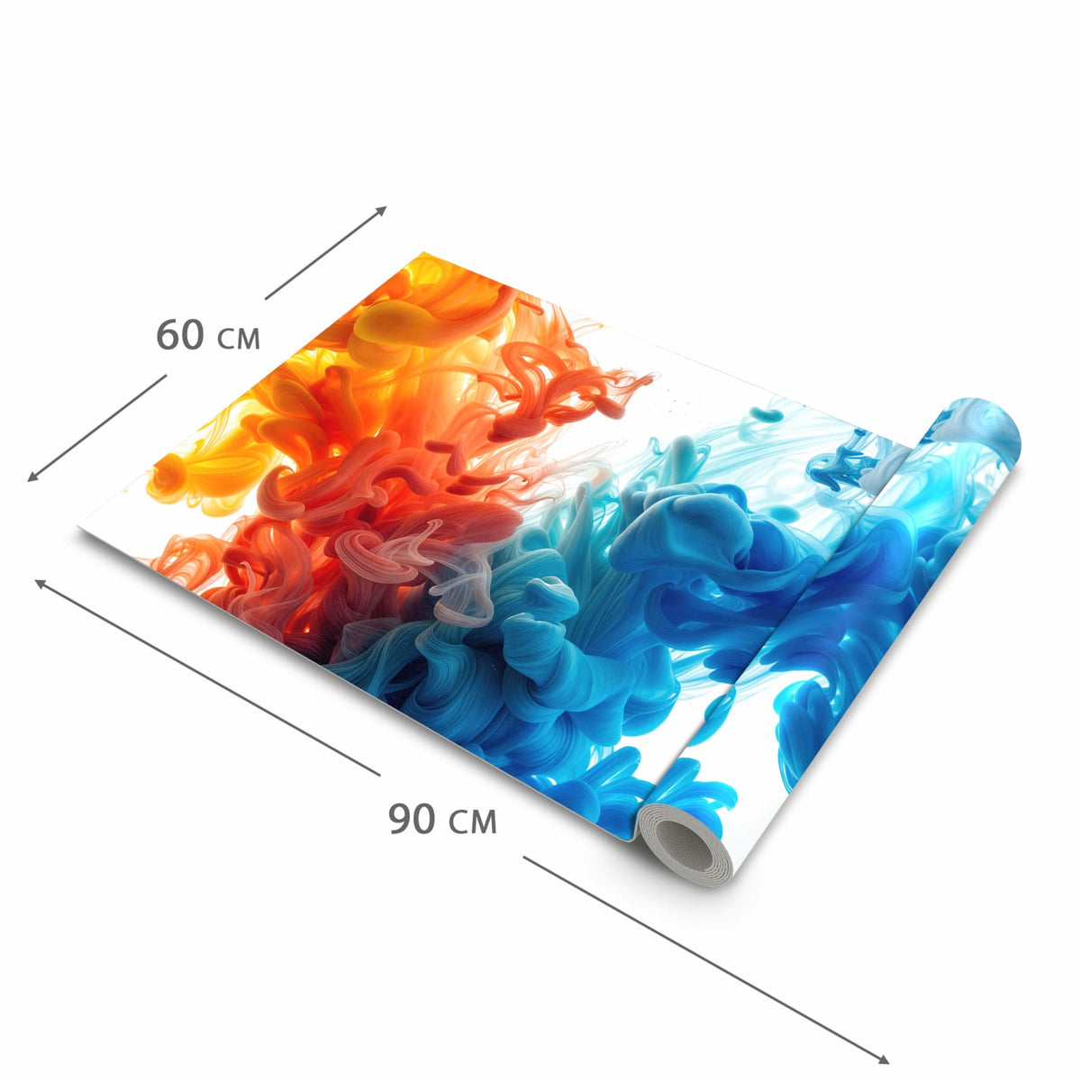 Bodenschonender moderner Küchenläufer mit Motiv Farbige_ Wirbel in der Grösse 60x180 cm