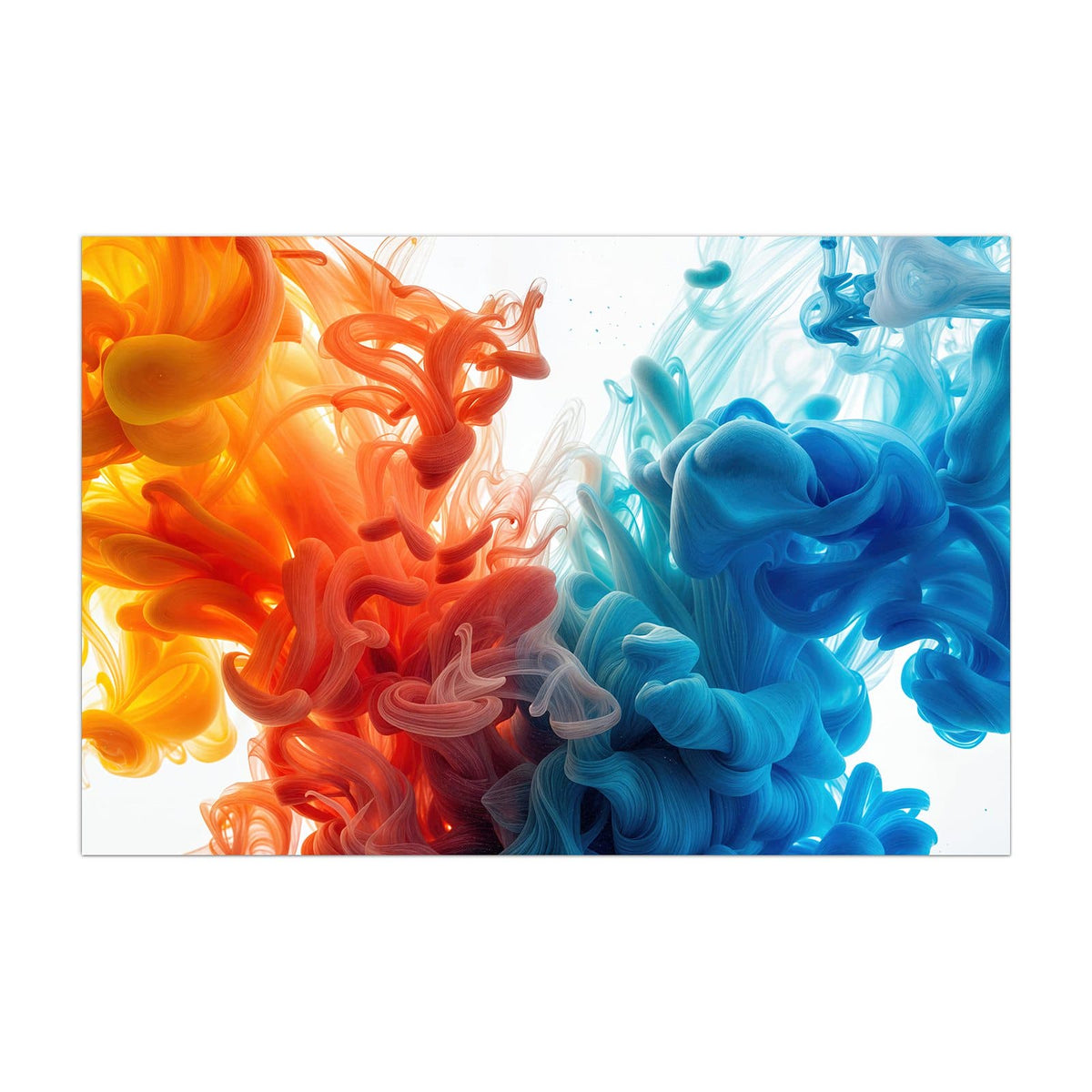 Küchenrückwand aus Glas Tinte im Wasser im Hochformat, Motiv bildfüllend von vorn